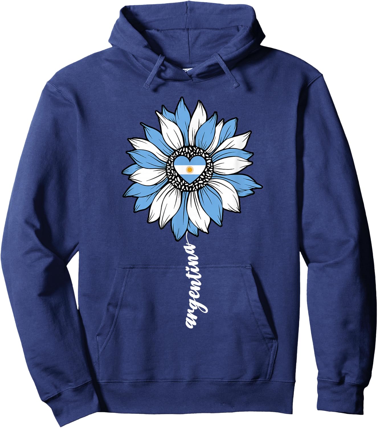 Argentina Sunflower Argentinian Girl Girls Flag Hoodie - Hoodie | Navy
