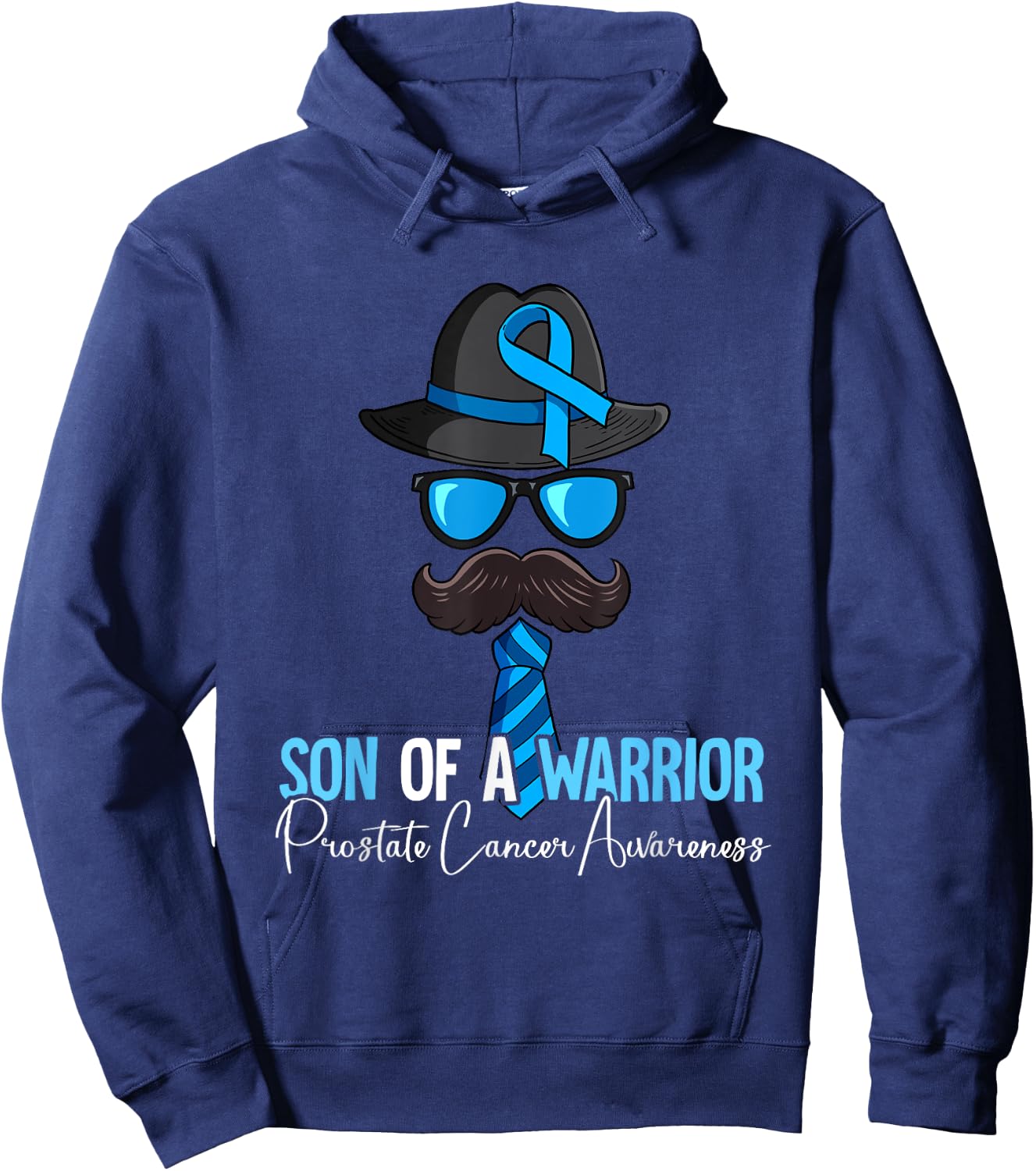 Son Of A Warrior Prostate Cancer Awareness Hoodie - Hoodie | Navy