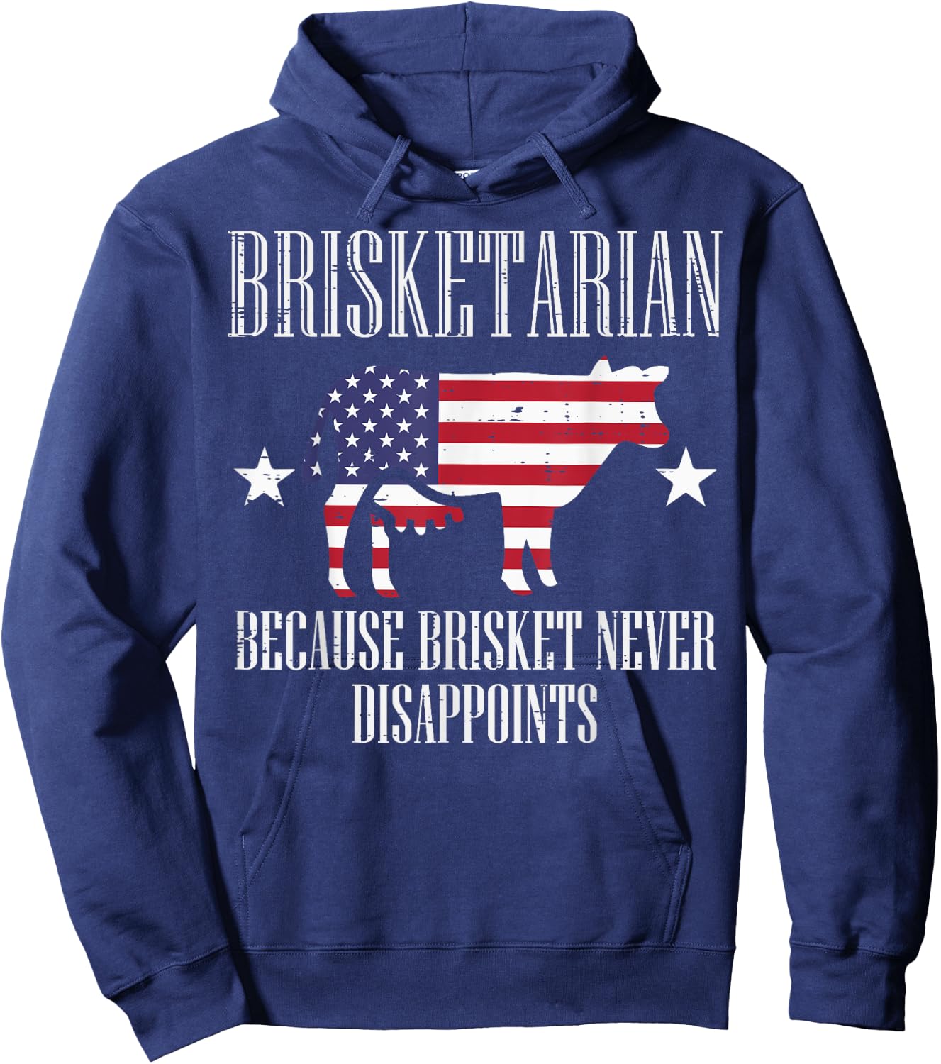 Brisketarian US Flag Brisket Bbq Barbecue 4th July Men Women Hoodie - Hoodie | Navy