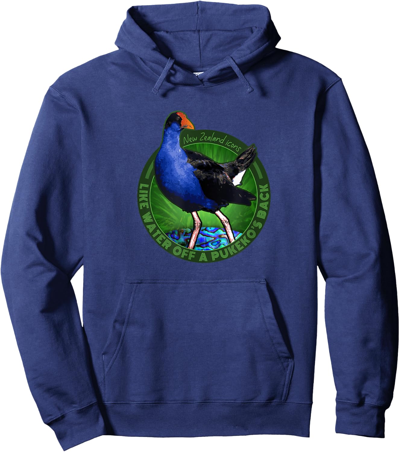 Water Off a Pukeko Back New Zealand Kiwi Bird Hoodie - Hoodie | Navy