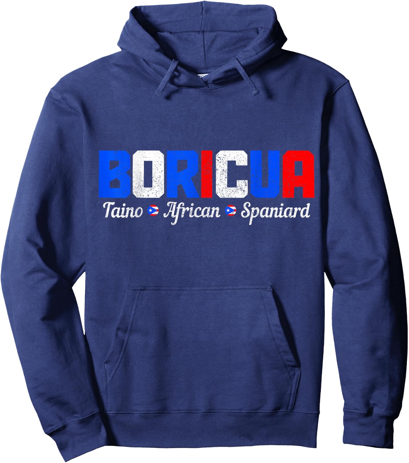 Boricua Puerto Rico Pride Puerto Rican Taino African Spanish Hoodie - Hoodie | Navy