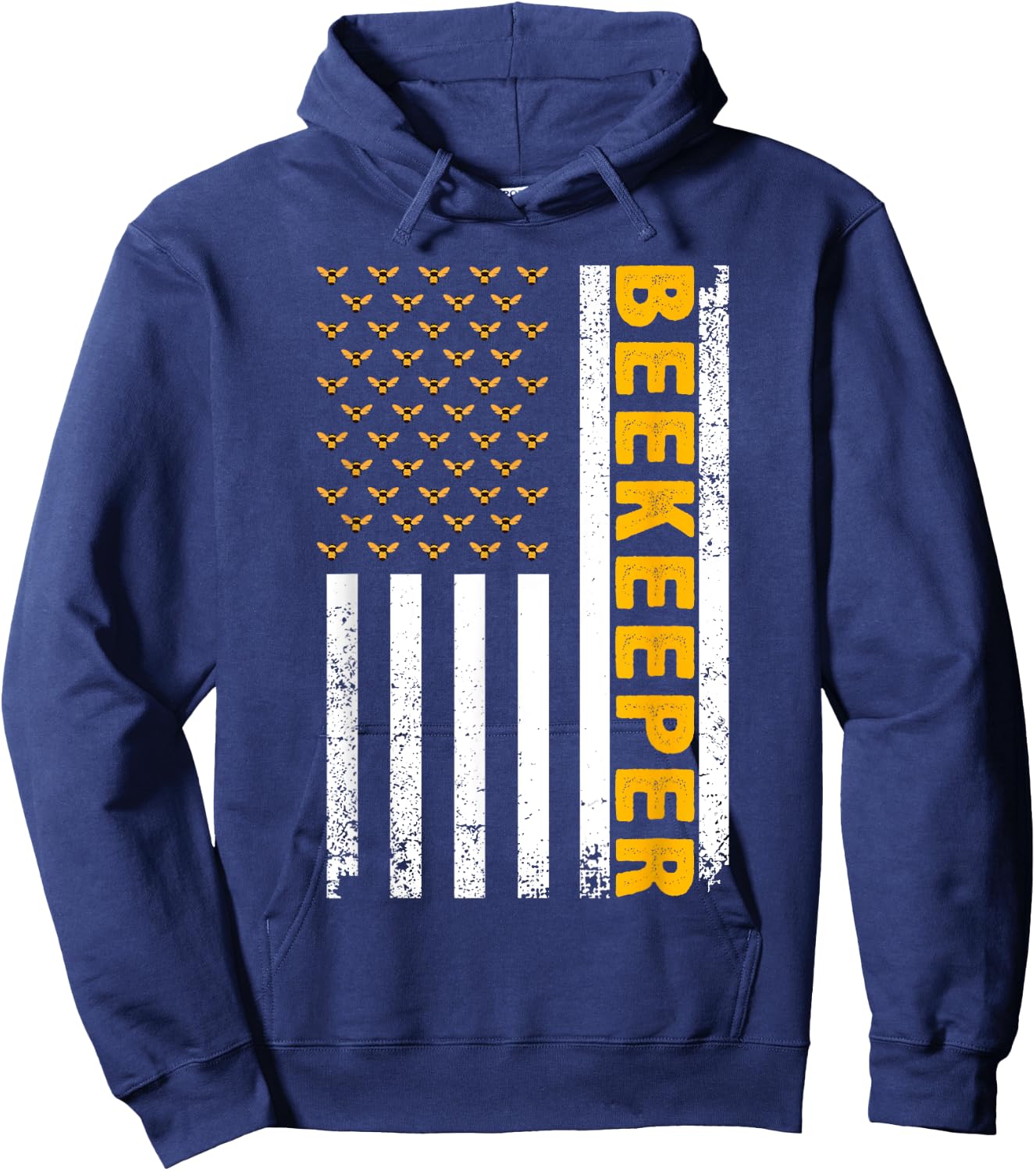Beekeeper Women Beekeeping American Flag Bee Lover Hoodie - Hoodie | Navy