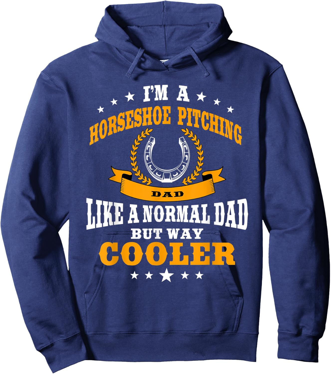 Funny Horseshoe Pitching Dad Design Equine Hoof Men Hoodie - Hoodie | Navy