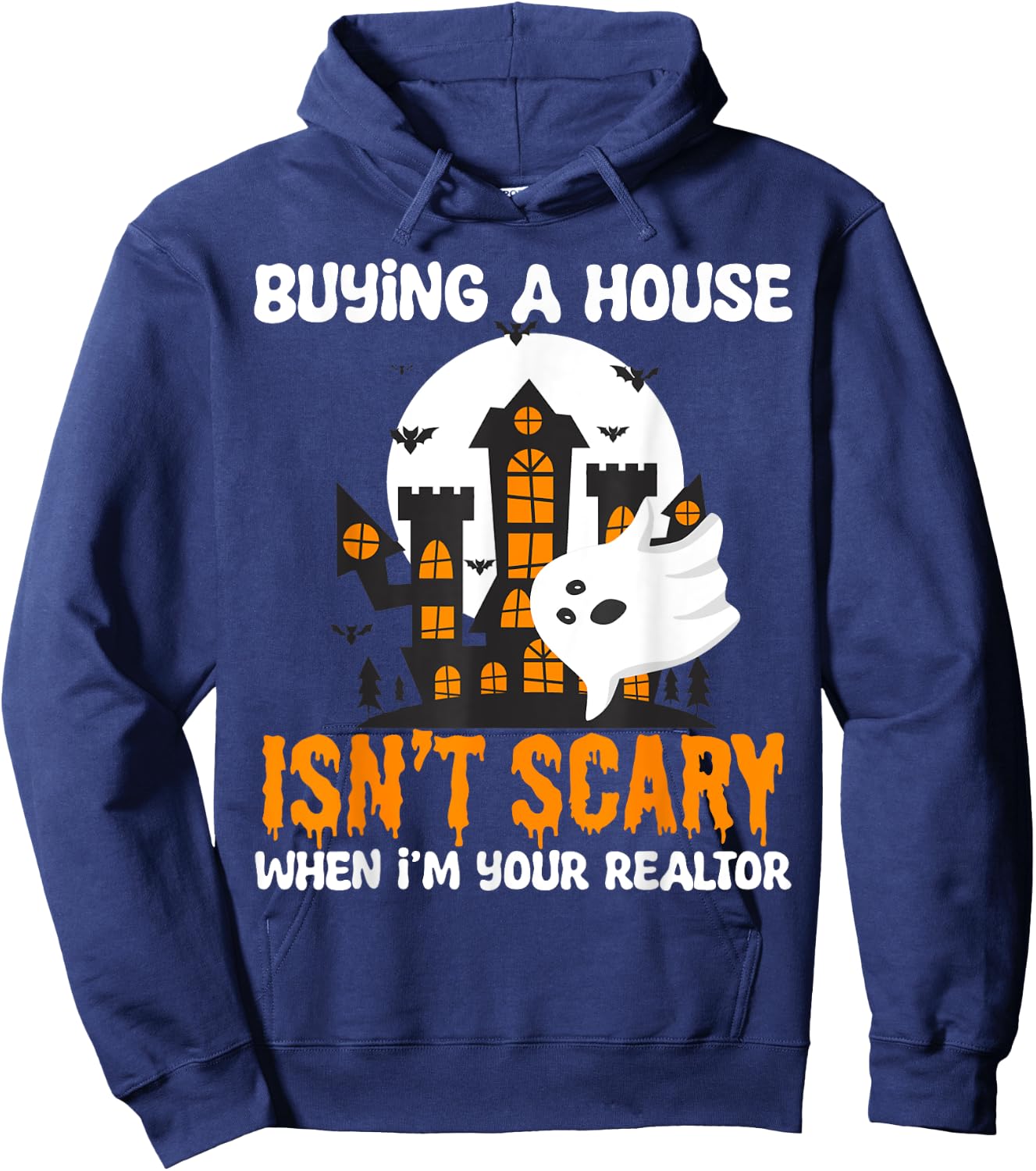 Funny Real Estate Agent Halloween Costumes Spooky Realtor Hoodie - Hoodie | Navy