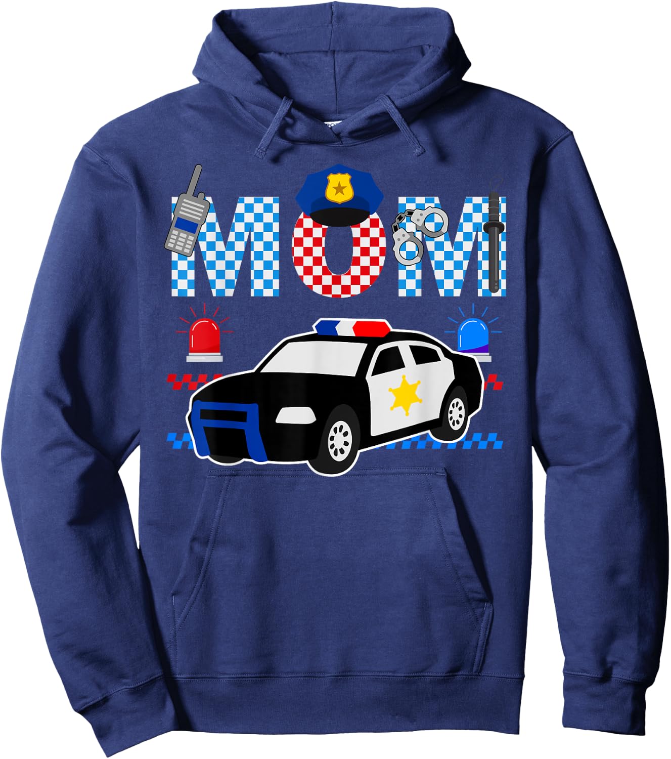 Cop Mom Police Themed Kids Birthday Officer Party Matching Hoodie - Hoodie | Navy