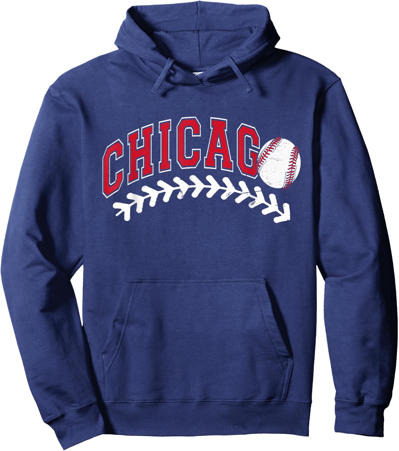 Vintage Chicago Graphic Baseball Lover Player Women Hoodie - Hoodie | Navy