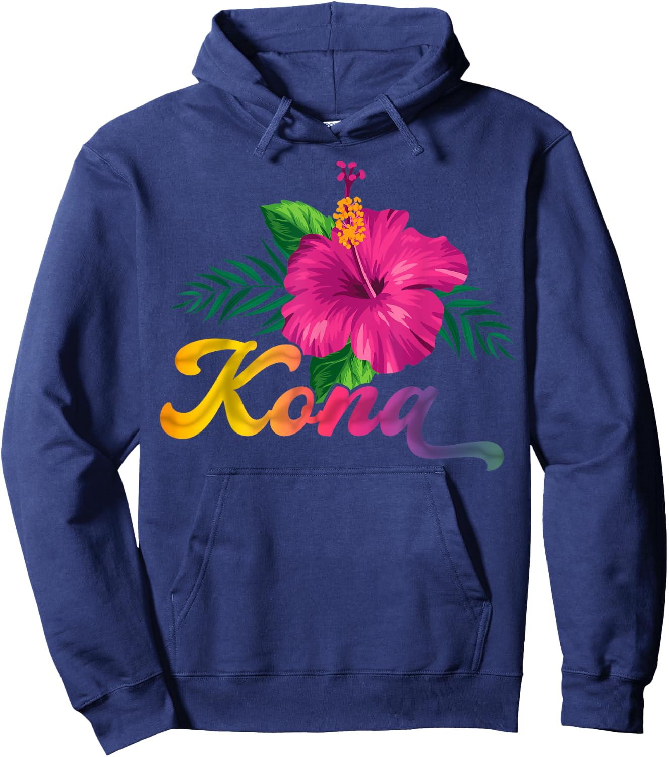 Hawaii Hibiscus Flowers Kona Aloha State Tropic Islands Hoodie - Hoodie | Navy