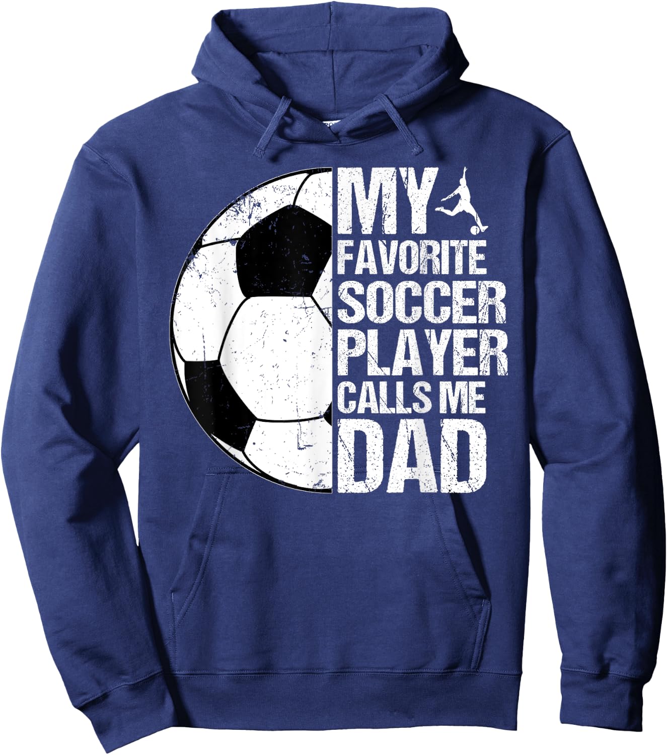 Retro My Favorite Soccer Player Calls Me Dad Father's Day Hoodie - Hoodie | Navy