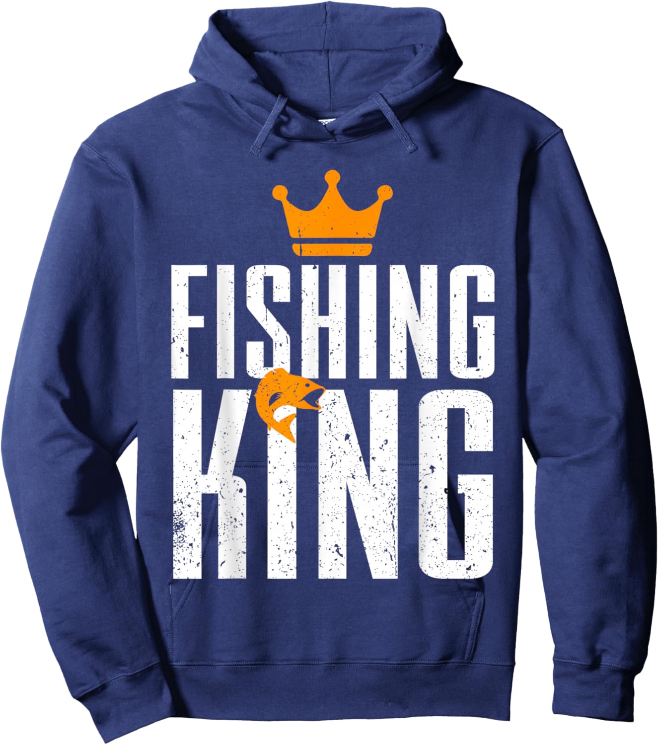 Fishing King Funny Fisherman Aquatic Enthusiast Men Hoodie - Hoodie | Navy