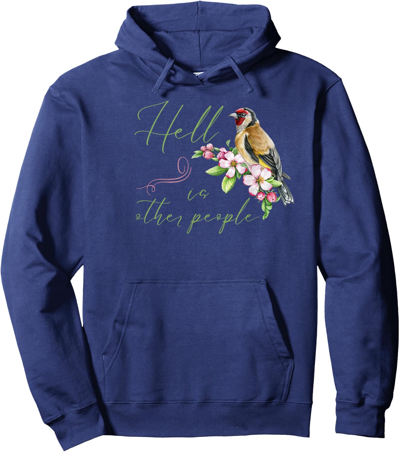 Introvert Hell is Other People Floral Antisocial Funny Hoodie - Hoodie | Navy