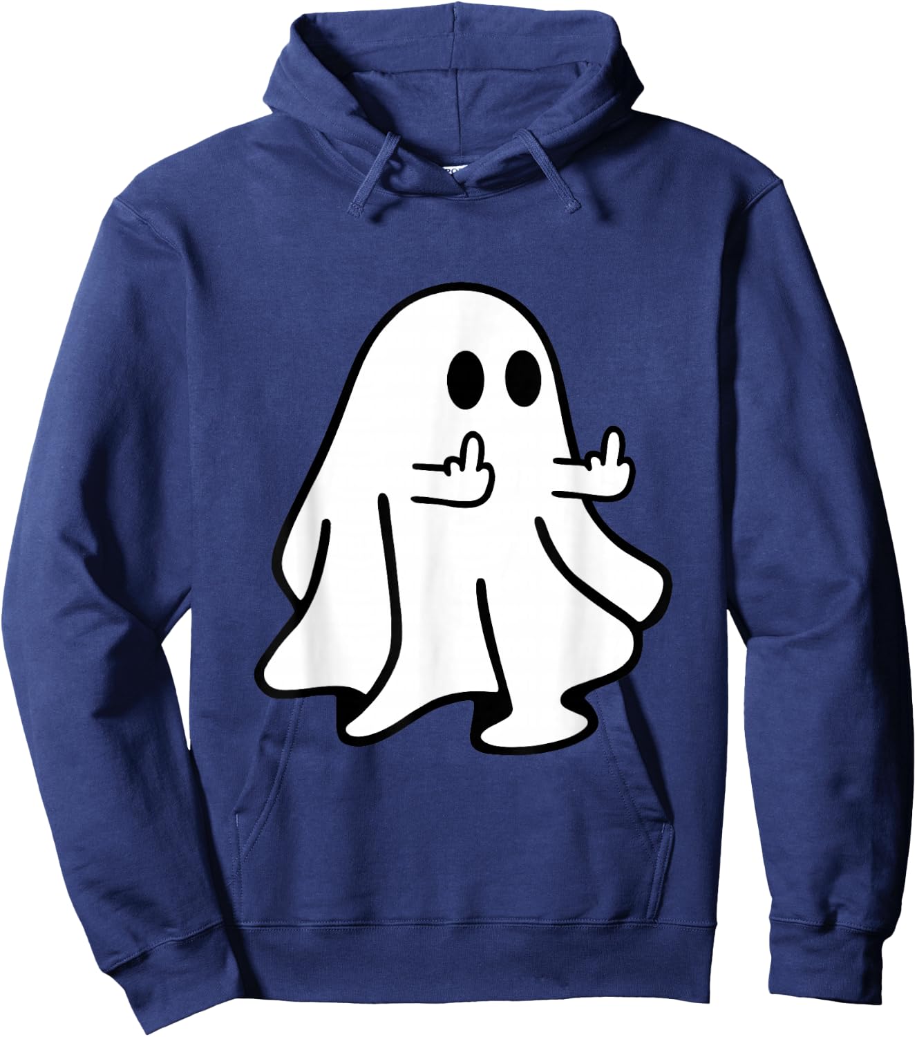 Spooky Ghost Middle Finger Halloween Party Hoodie - Hoodie | Navy
