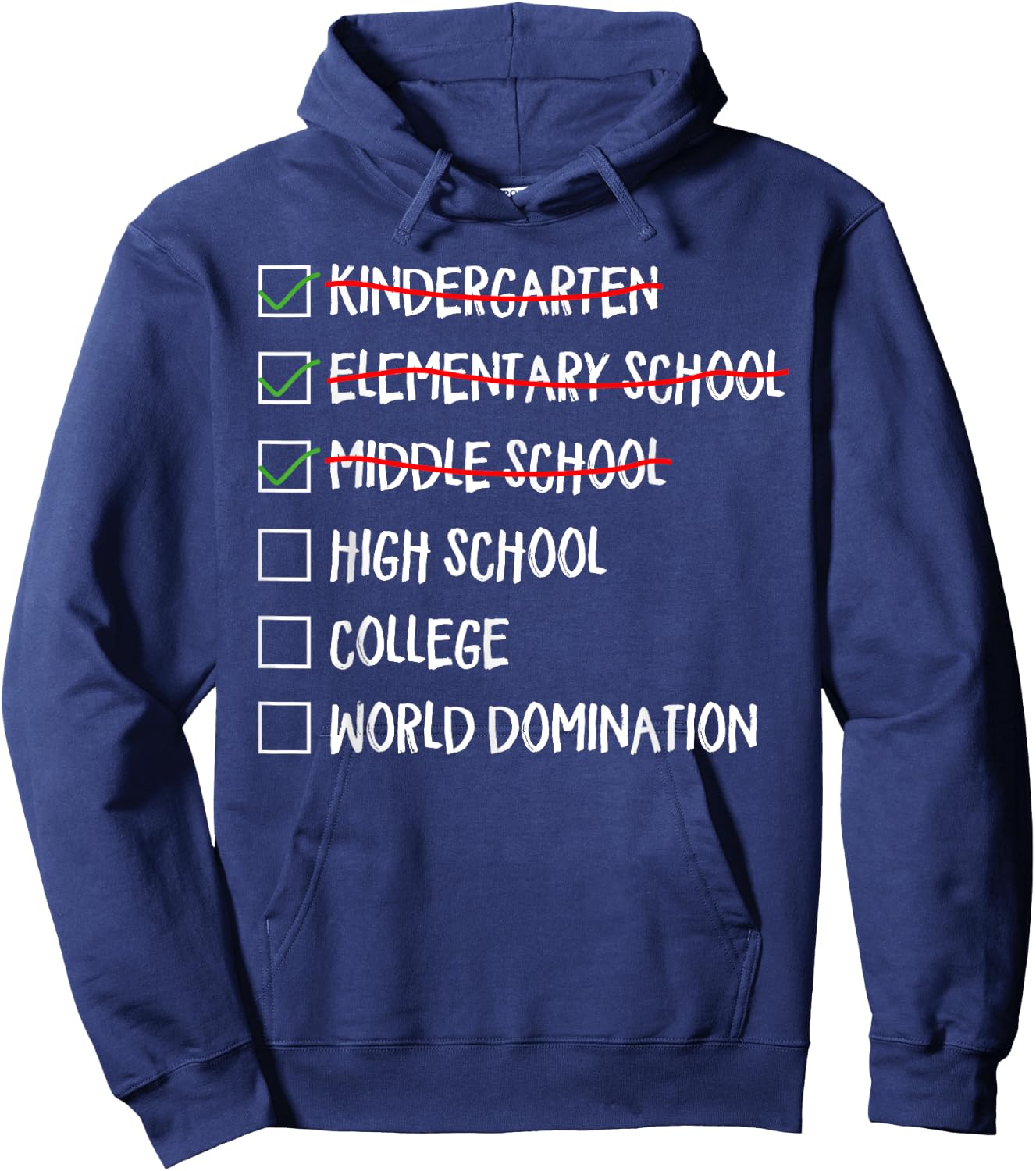 Kindergarten Elementary School Middle School 2025 Graduation Hoodie - Hoodie | Navy