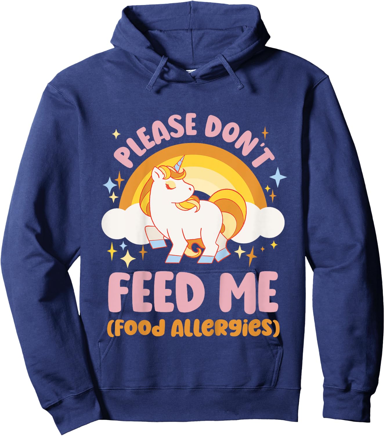 Food Allergy Toddler Kids Unicorn Hoodie - Hoodie | Navy