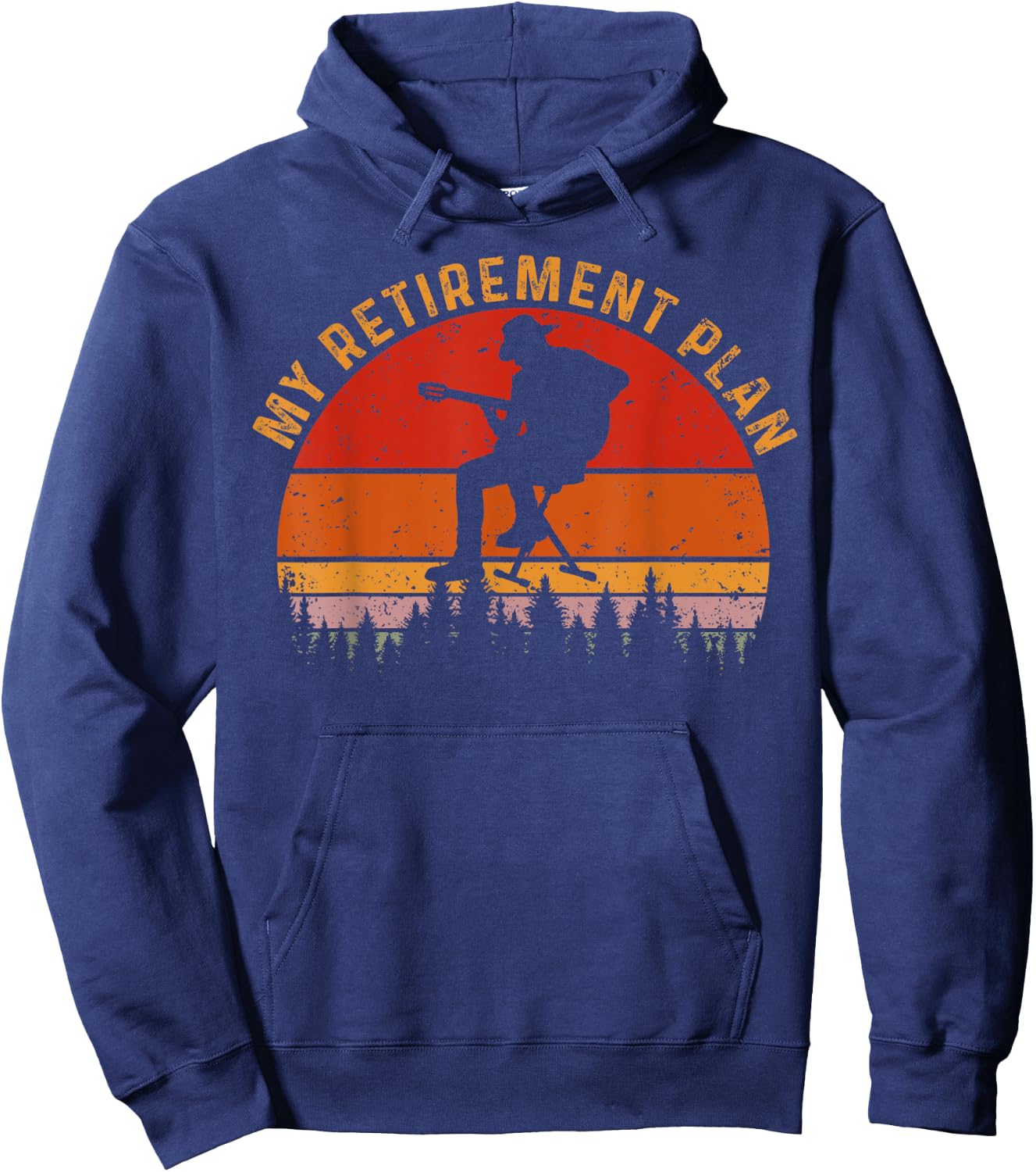 My Retirement Plan Funny Guitar Vintage Guitar Lovers Hoodie - Hoodie | Navy