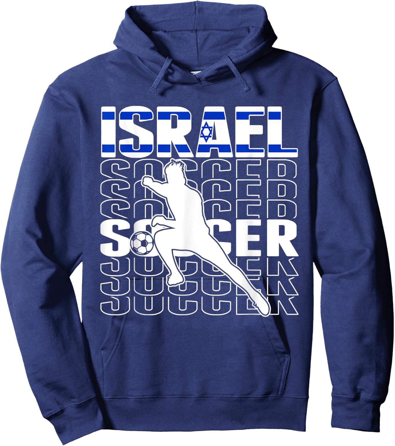 Israel Soccer Fans Jersey - Israeli Flag Football Lovers Hoodie - Hoodie | Navy