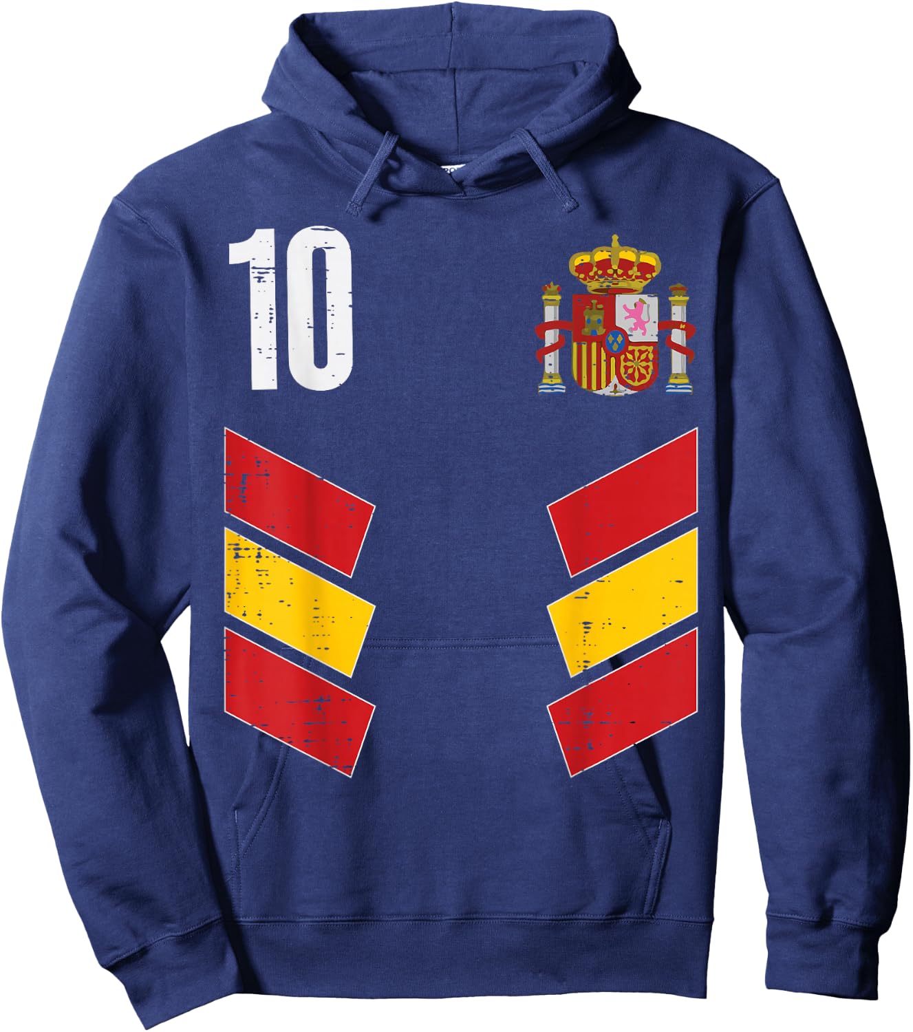 Spain Flag Number 10 Spanish Soccer Men Women Kids Boys Girl Hoodie - Hoodie | Navy