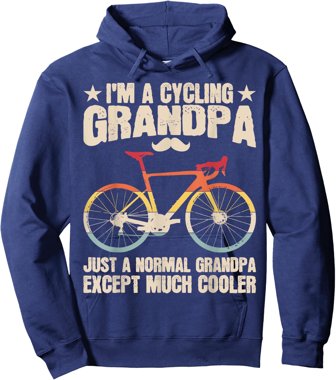 Cycling Grandpa Bicycle Lover Cycle Rider Biking Graphic Hoodie - Hoodie | Navy