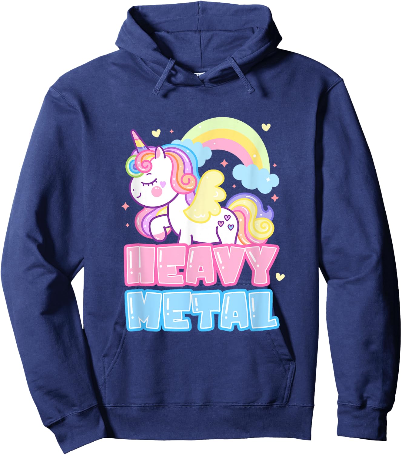 Heavy Metal Unicorn Death Metal Rock Music Punk Hoodie - Hoodie | Navy