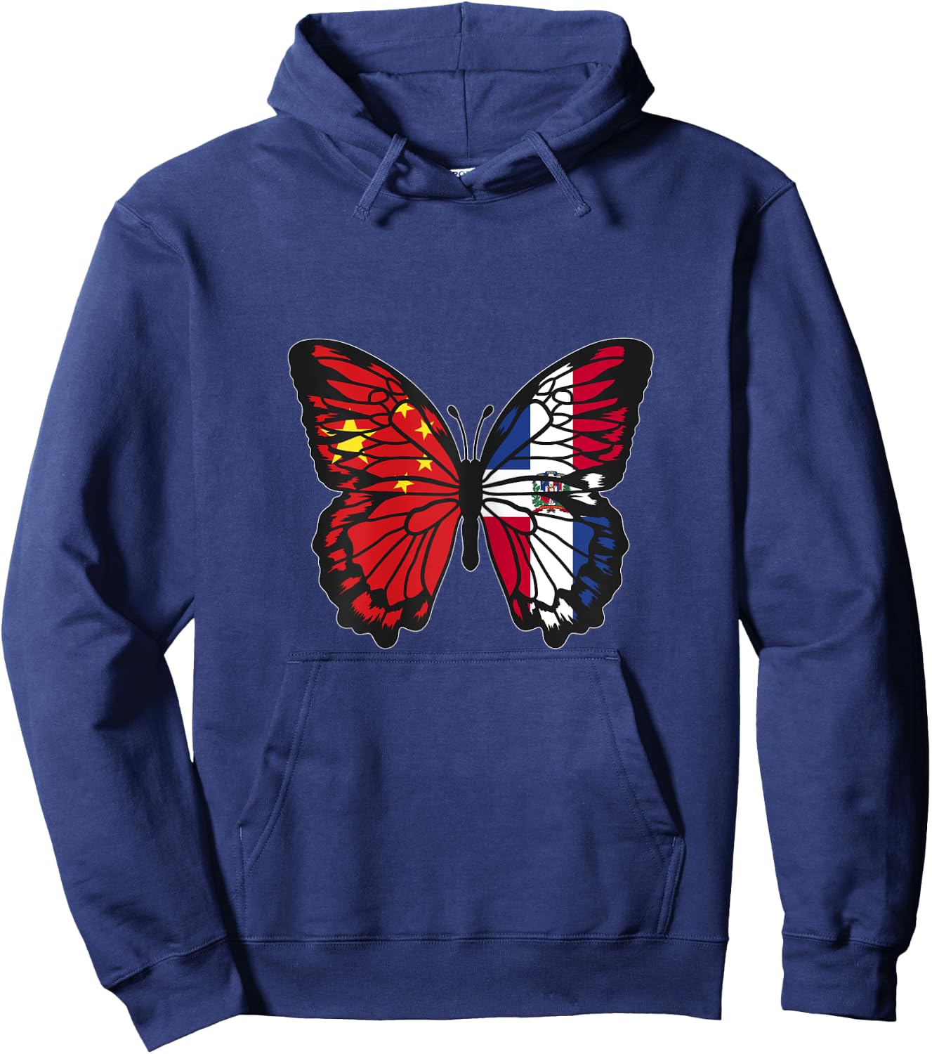 China and Dominican Mix Butterfly Half Chinese Dominicana Hoodie - Hoodie | Navy