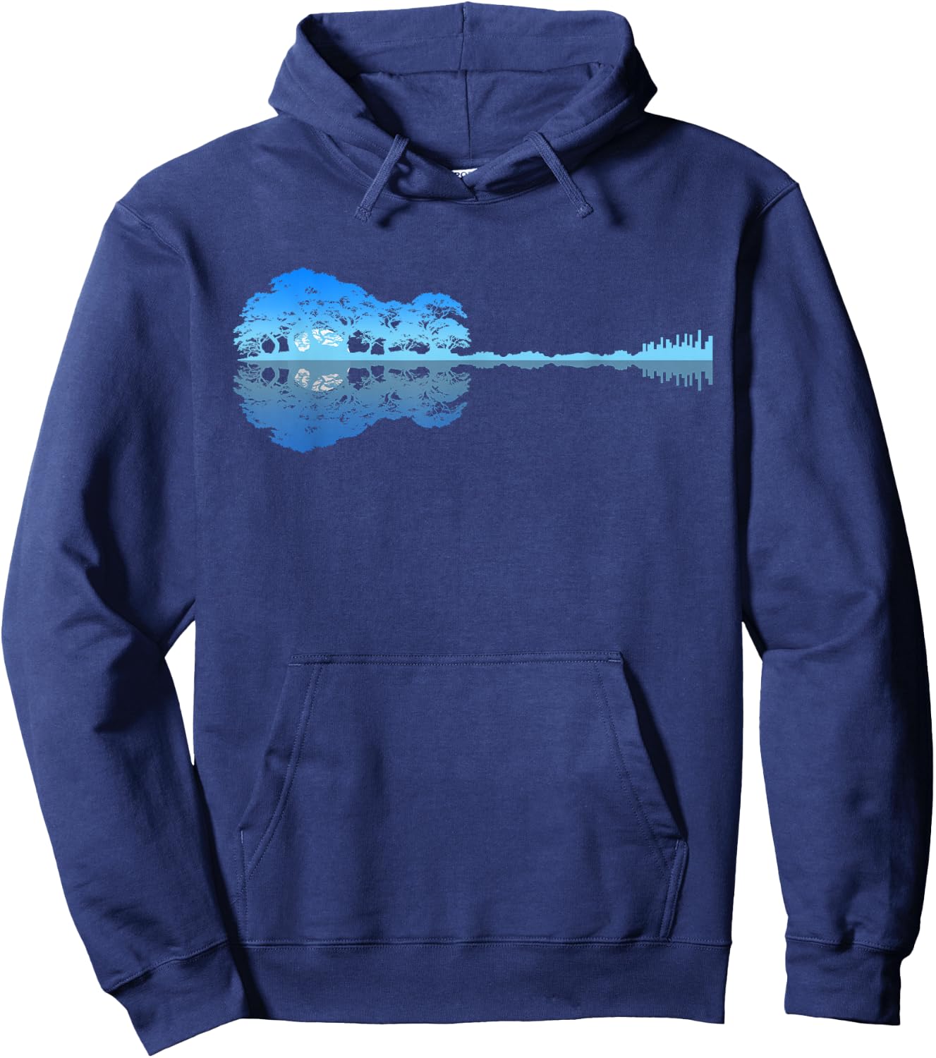 Guitar Shadow Lake Love Guitar Musician Guitarist Music Hoodie - Hoodie | Navy