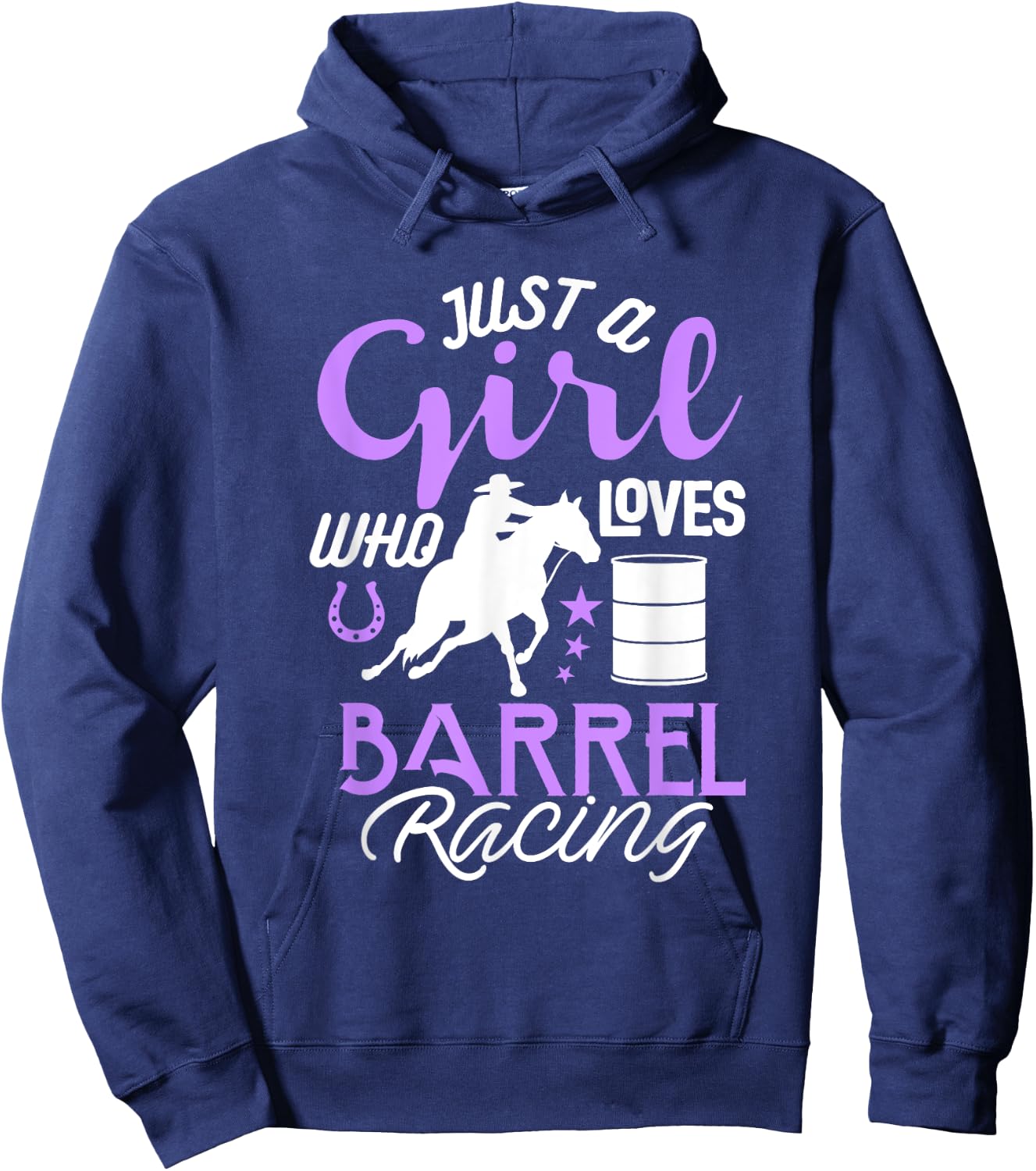 Barrel Racer Girl Shirt Just Girl Loves Barrel Racing Kids Hoodie - Hoodie | Navy