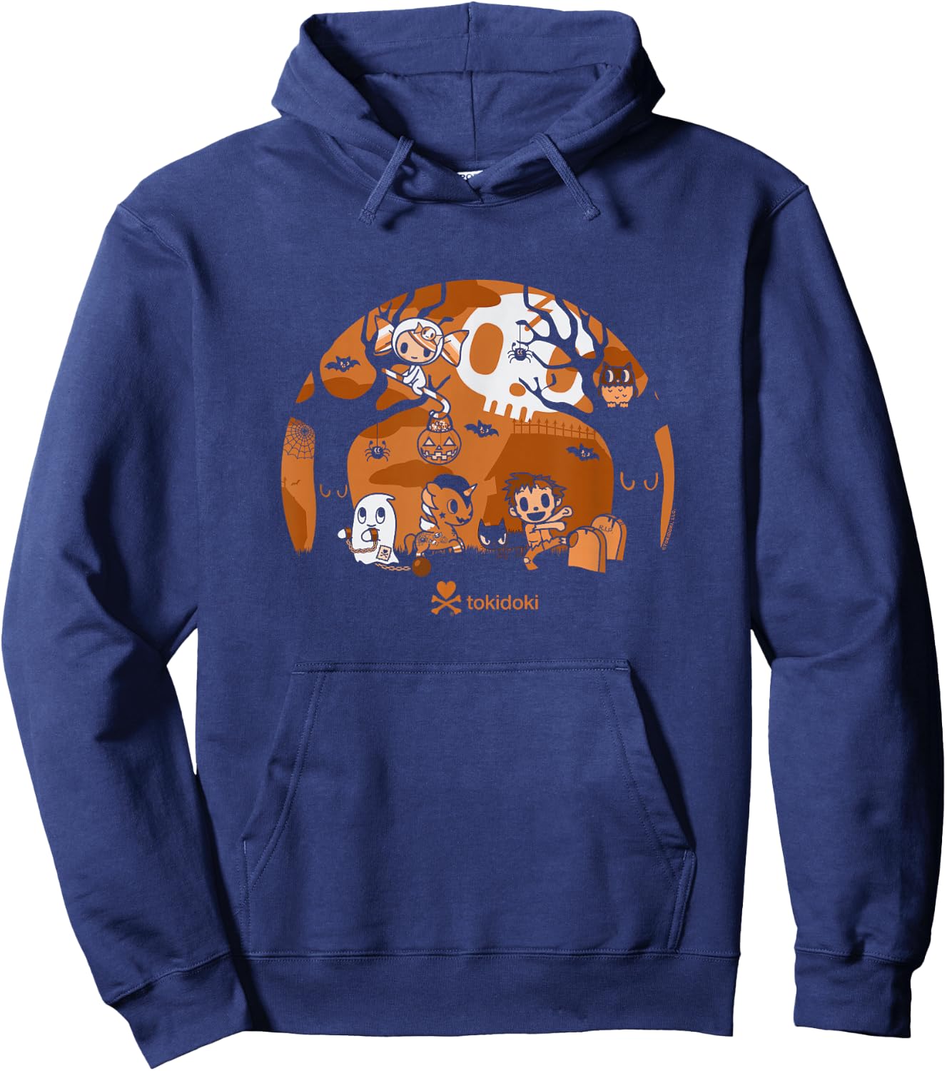 Tokidoki Halloween Ghouls Playing In The Cemetery At Night Hoodie - Hoodie | Navy