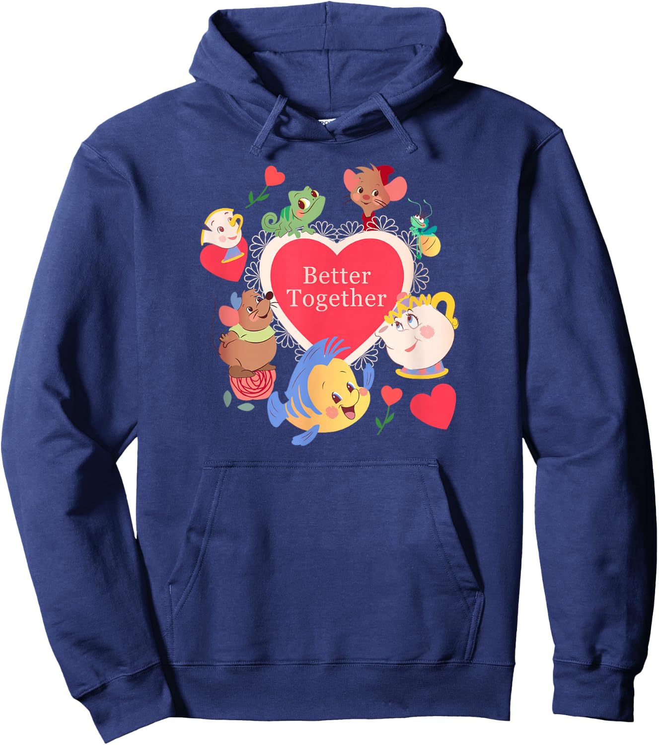 Disney Princess Valentine’s Day Love Heart Better Together Hoodie - Hoodie | Navy