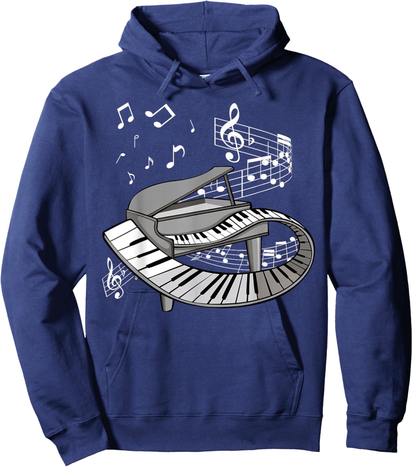 Piano Player Music Notes Musician Pianist Concert Festival Hoodie - Hoodie | Navy
