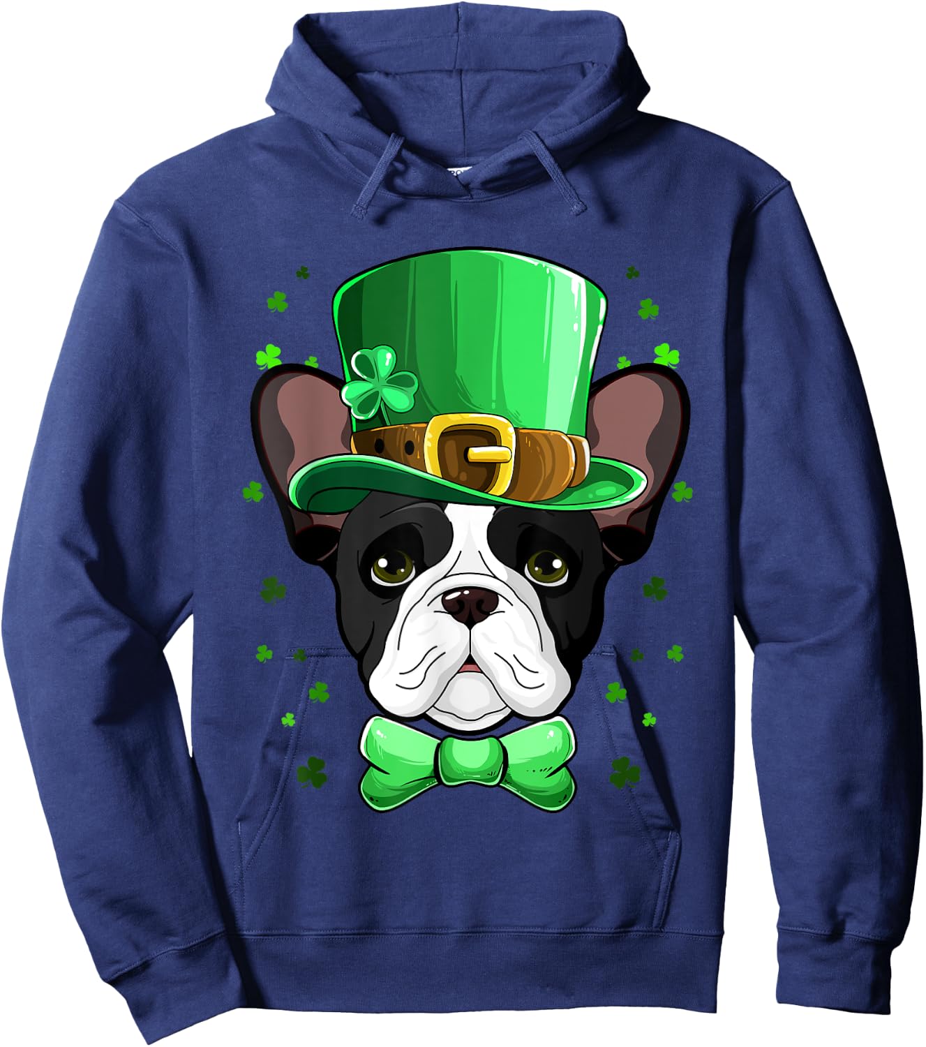 Boston Terrier Leprechaun Costume St Patricks Day Hoodie - Hoodie | Navy