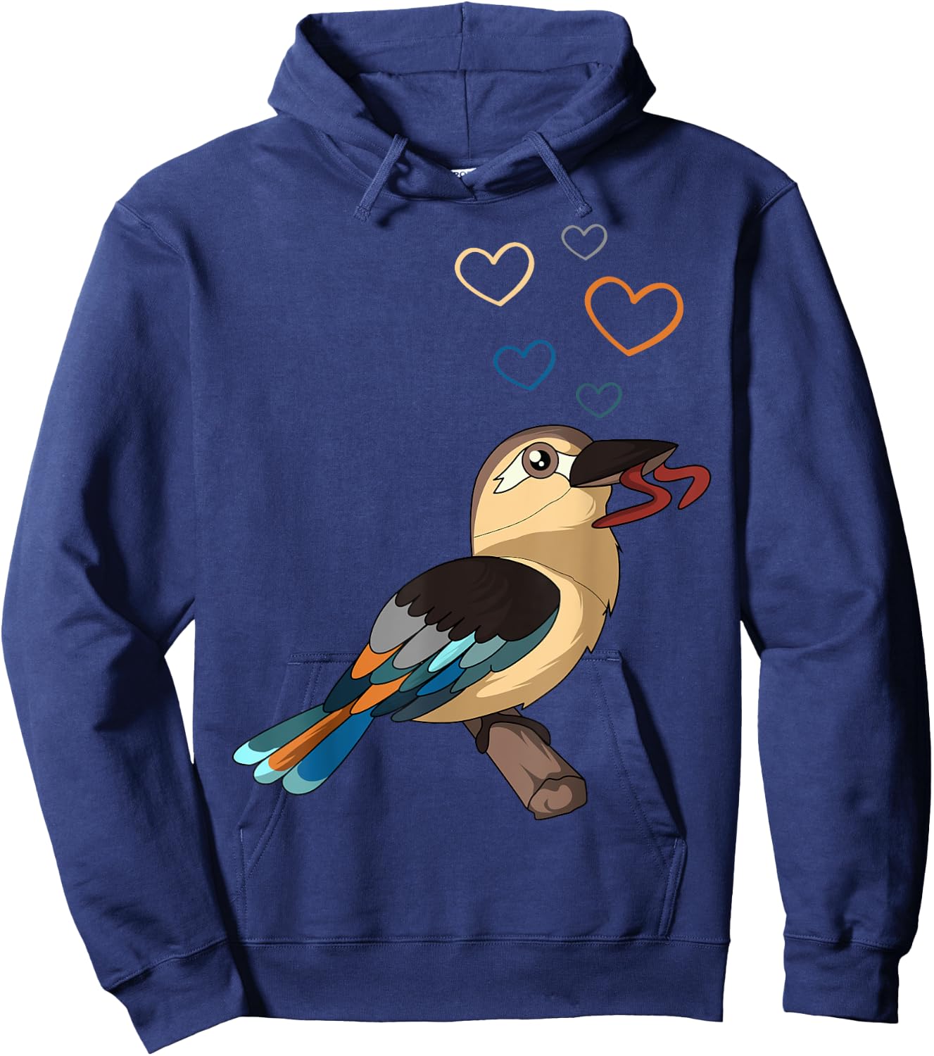 Kookaburra Heart Kingfisher Birdwatcher Ornithologist Hoodie - Hoodie | Navy