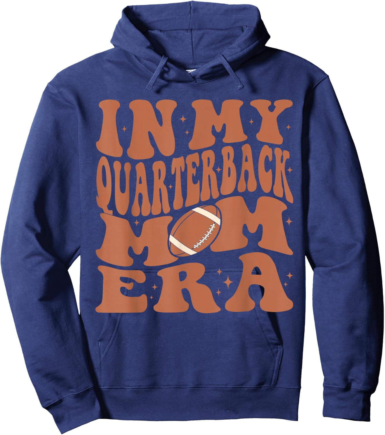 In My Quarterback Mom Football Era Groovy QB Mama Christmas Hoodie - Hoodie | Navy