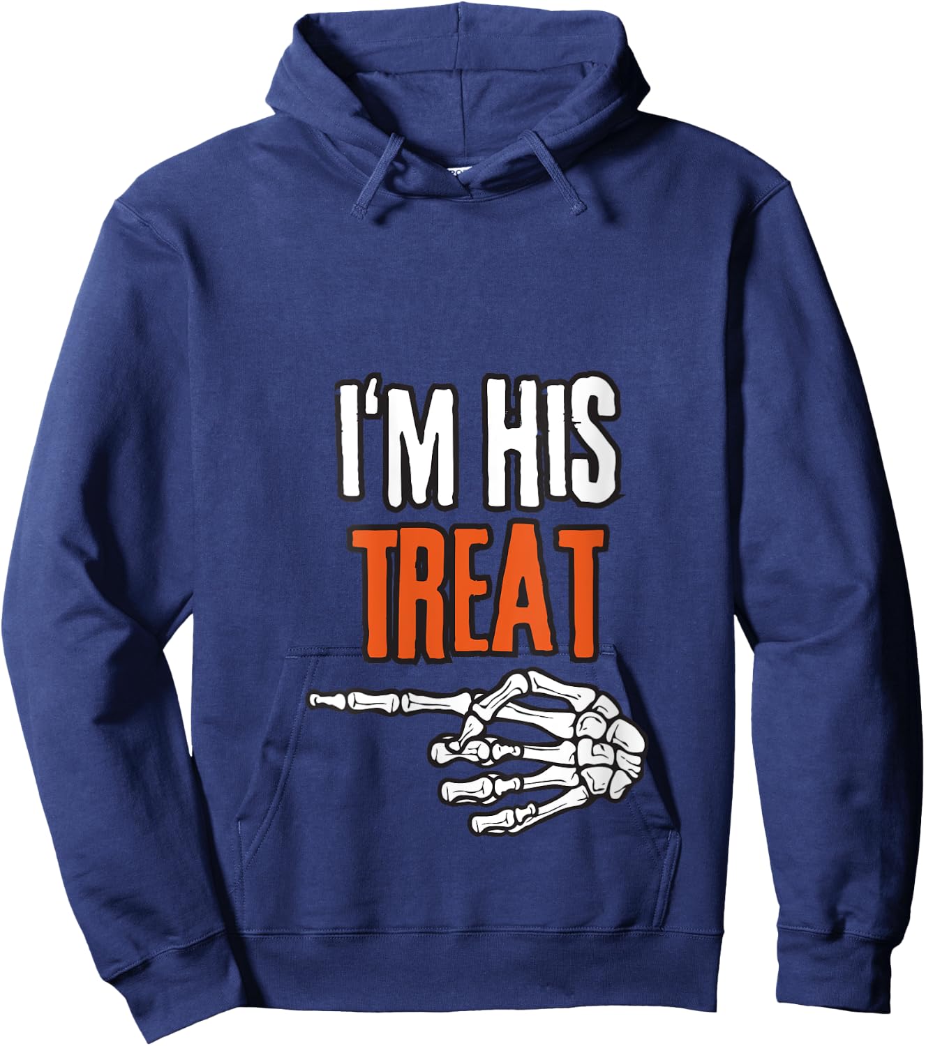 I'm His Treat Hilarious Halloween For Couples Matching V-Neck Hoodie - Hoodie | Navy