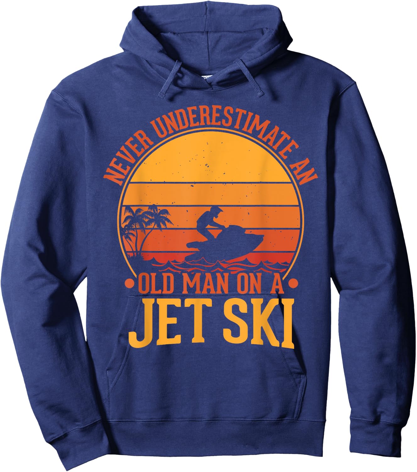 Vintage Water Jet Ski Fun Beach , Retro Jet Ski Hoodie - Hoodie | Navy