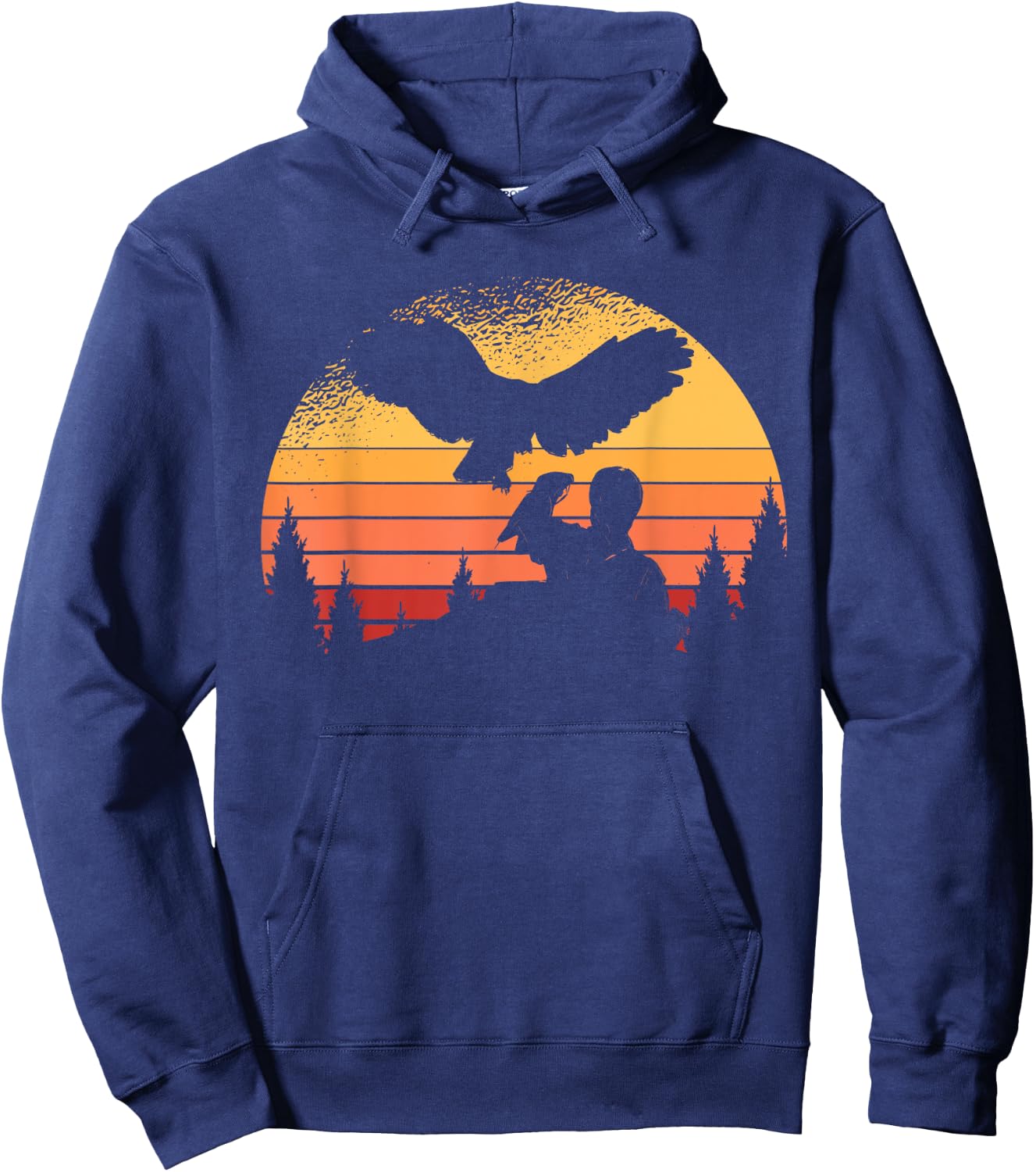 Funny Falconer Peregrine Falcon Flying Vintage Bird Falconry Hoodie - Hoodie | Navy