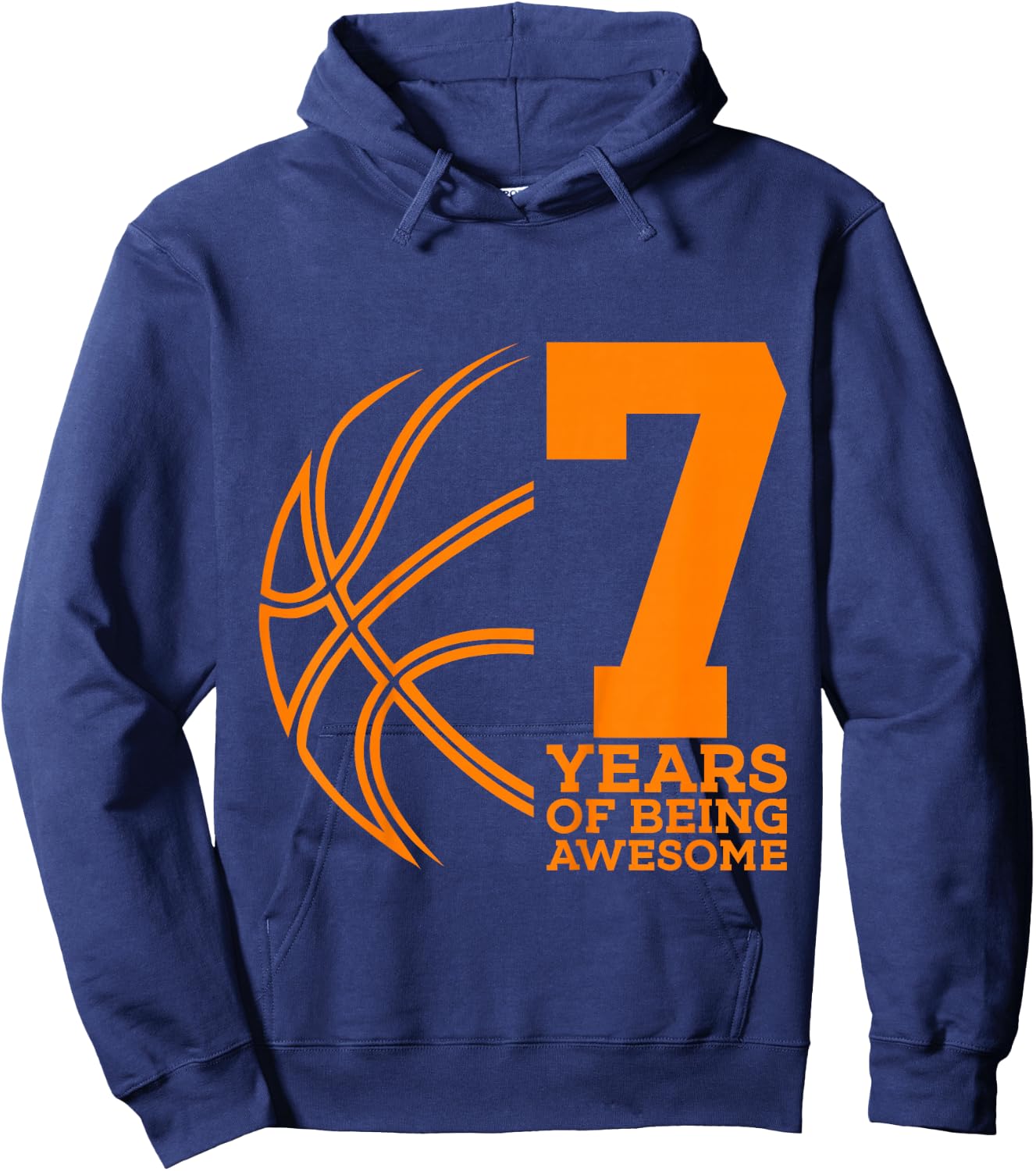 7 Years of Being Awesome Basketball 7th Birthday Hoodie - Hoodie | Navy