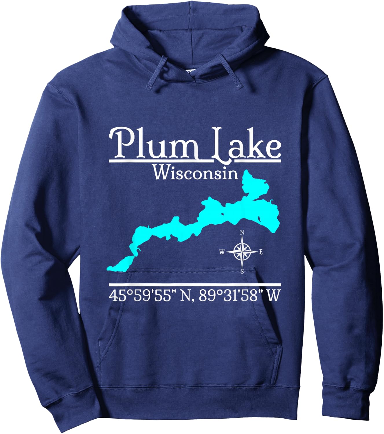 Plum Lake, Wisconsin Hoodie - Hoodie | Navy