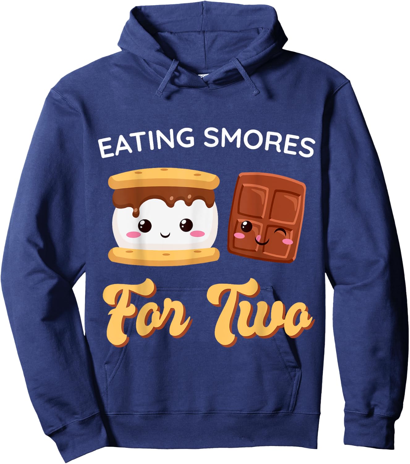 Kawaii Eating Smores for Two Pregnancy Announcement Women Hoodie - Hoodie | Navy