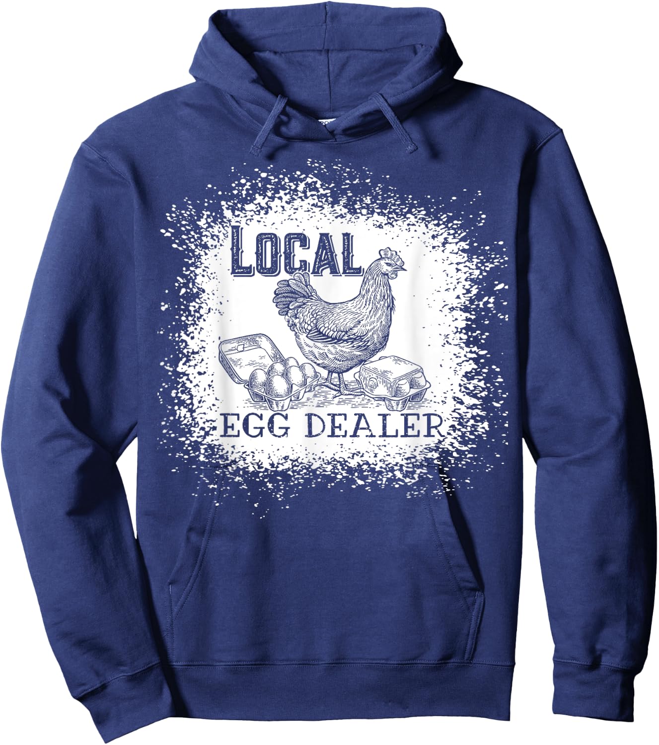 Local Egg Dealer Funny Bleached Chicken Lover Farm Farmer Hoodie - Hoodie | Navy