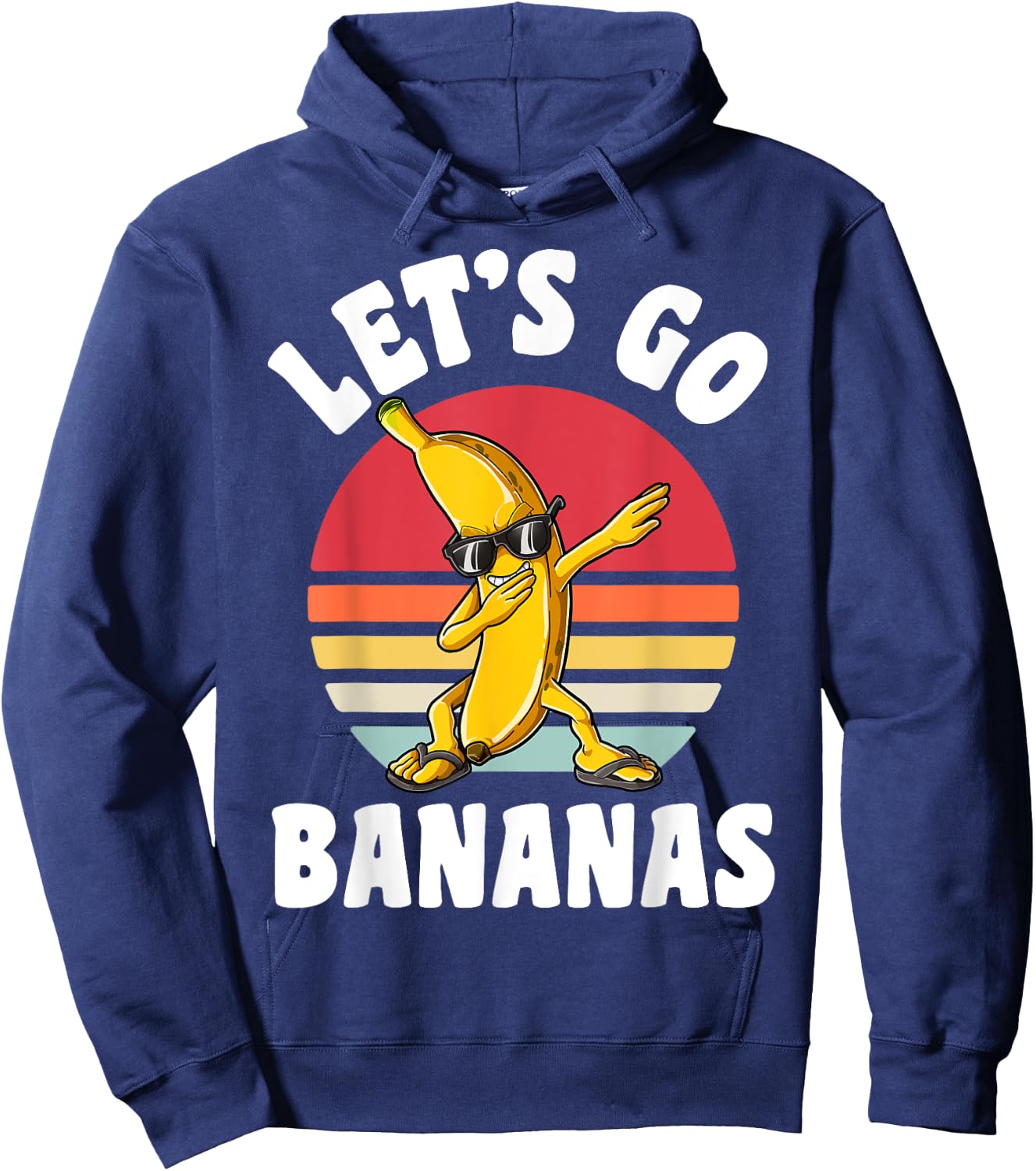 Dabbing Banana Let's Go Bananas Funny Fruit Dab Dance Retro Hoodie - Hoodie | Navy