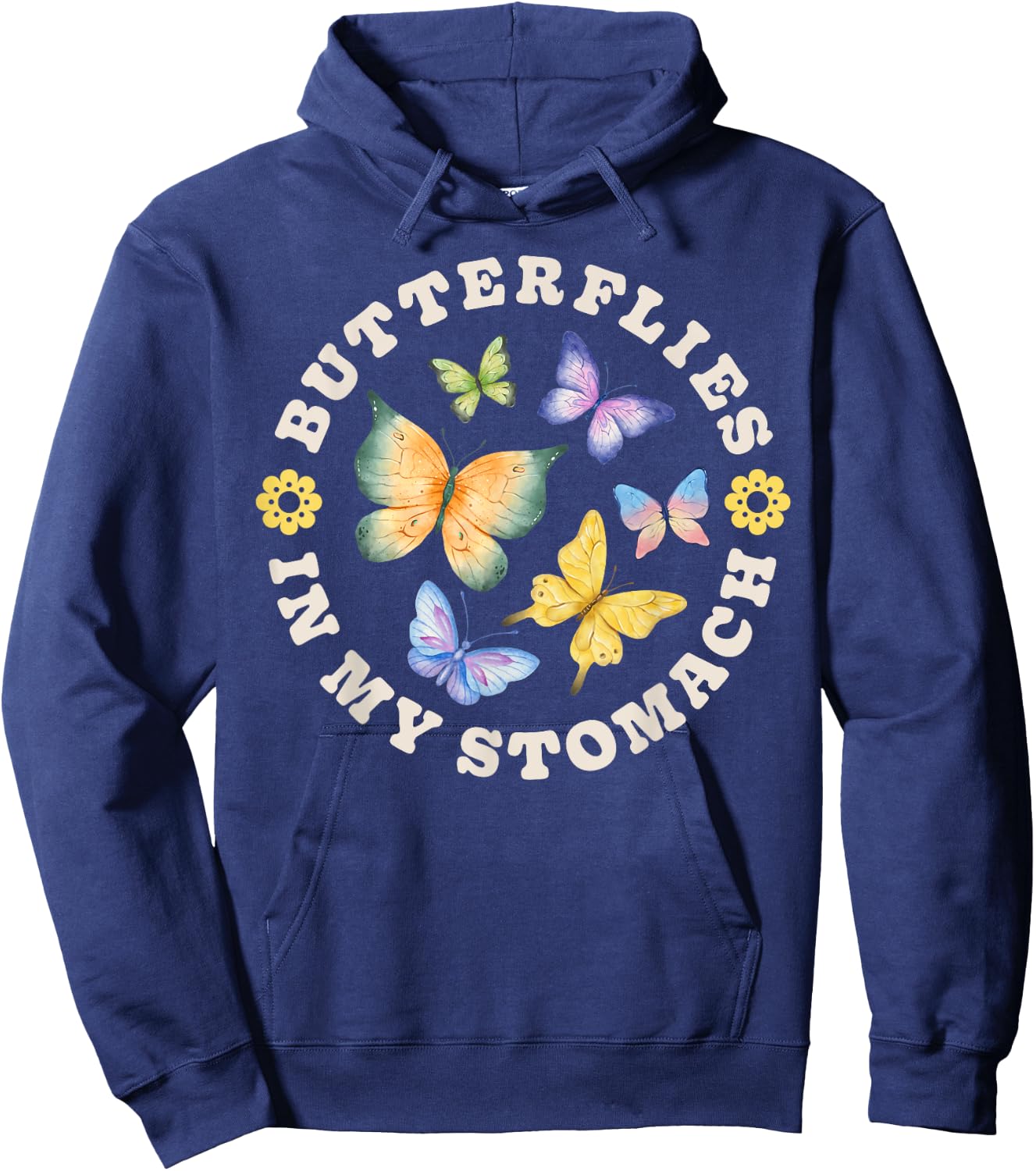 Butterflies In My Stomach Funny Butterfly Lovers Cute Insect Hoodie - Hoodie | Navy