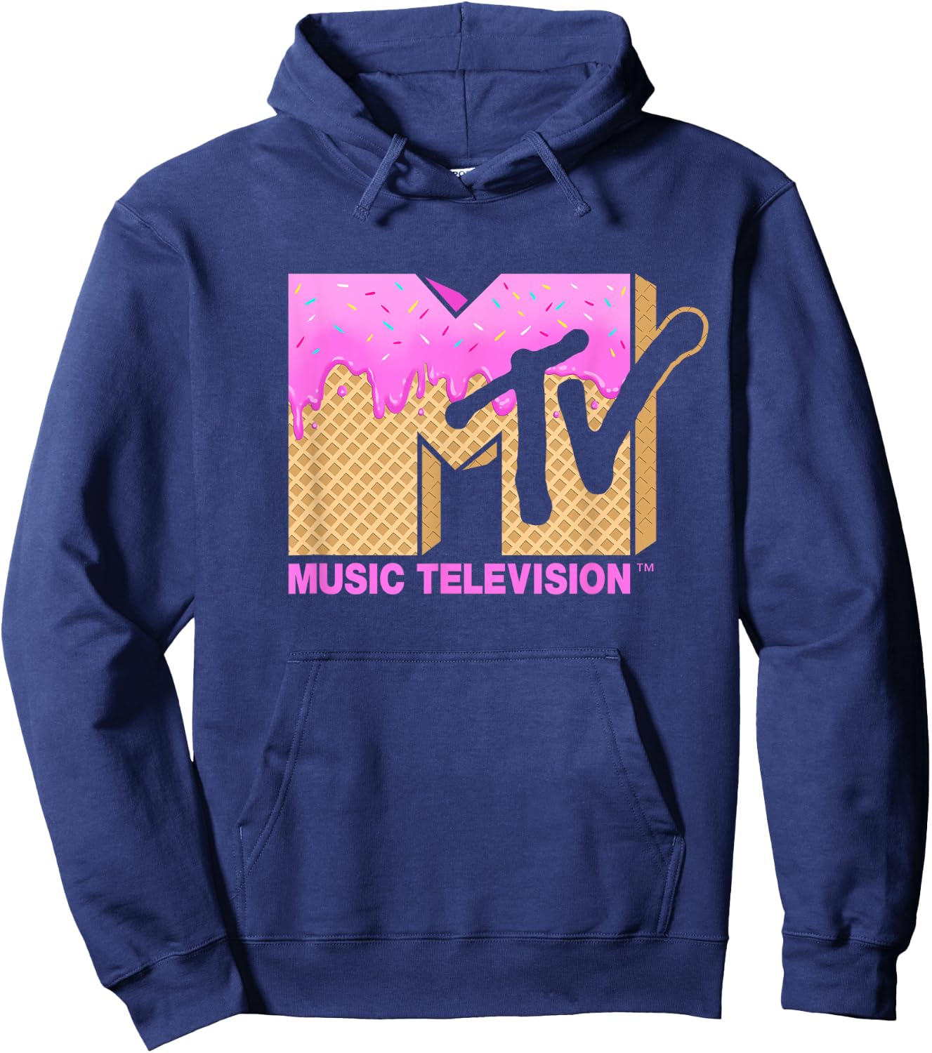 Mademark x MTV - Ice Cream MTV Logo Classic Music Television Hoodie - Hoodie | Navy