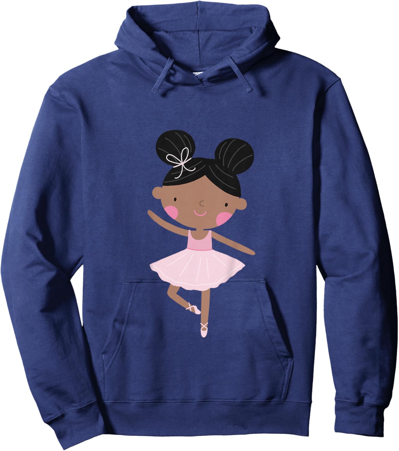Kids Ballerina Black African American Toddler Girl Gift Hoodie - Hoodie | Navy