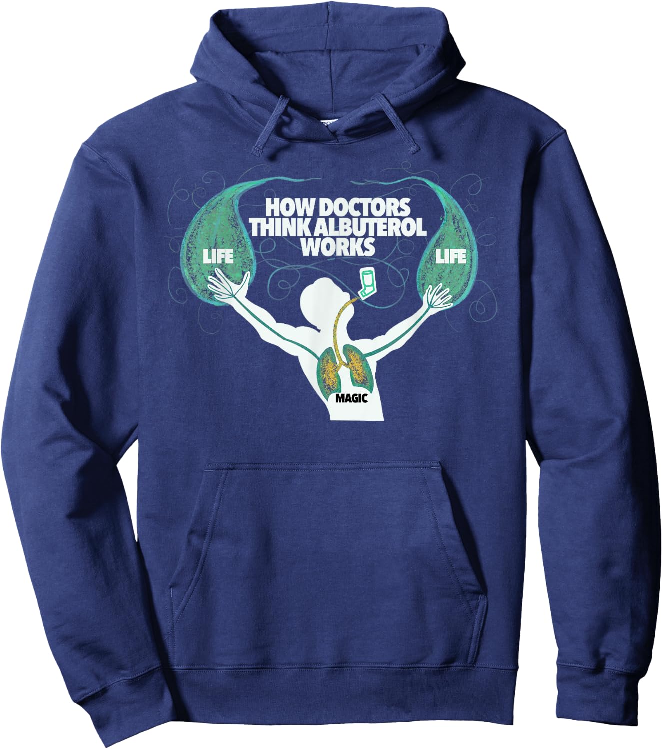Magical Albuterol Funny Respiratory Therapist Design Hoodie - Hoodie | Navy