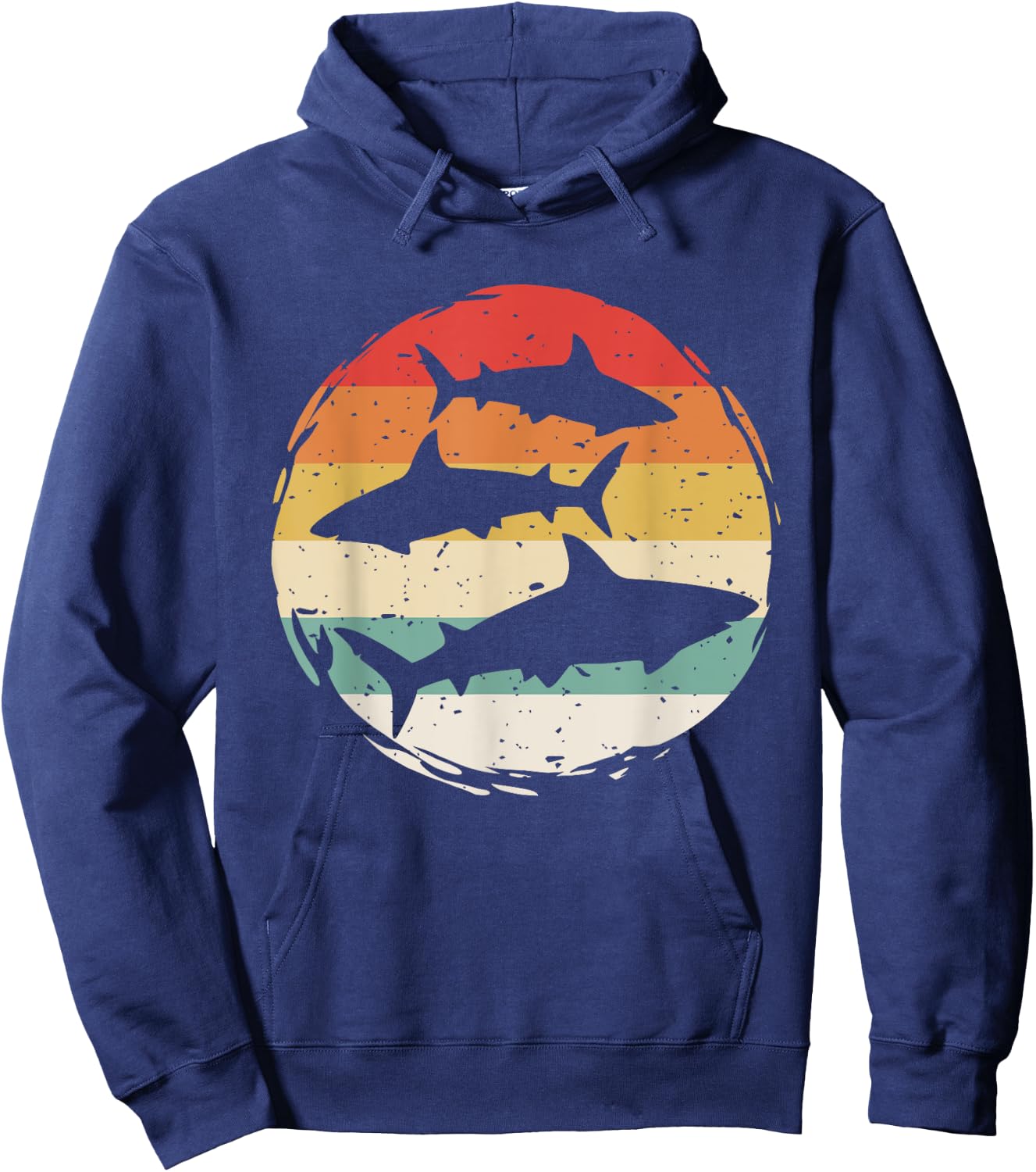Sharks Vintage 80s Retro Clothes Shark Party in The Sea Hoodie - Hoodie | Navy