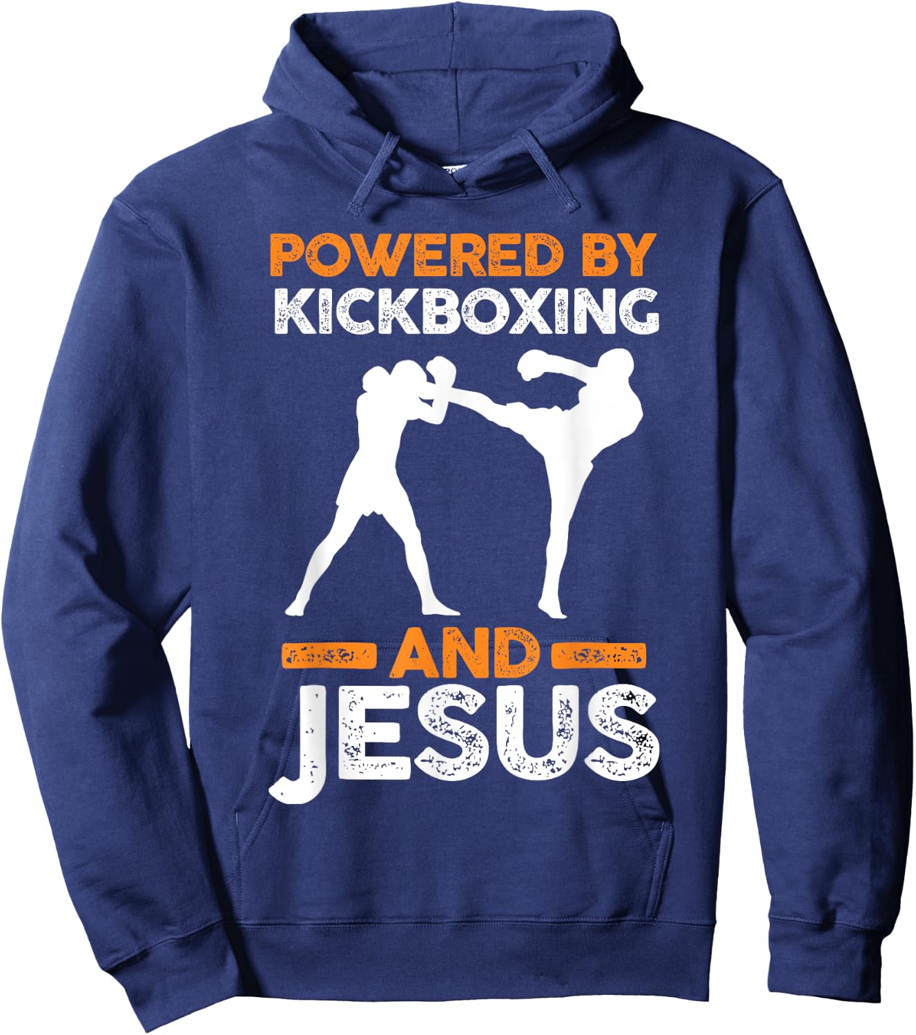 Powered by Kickboxing and Jesus Hoodie - Hoodie | Navy