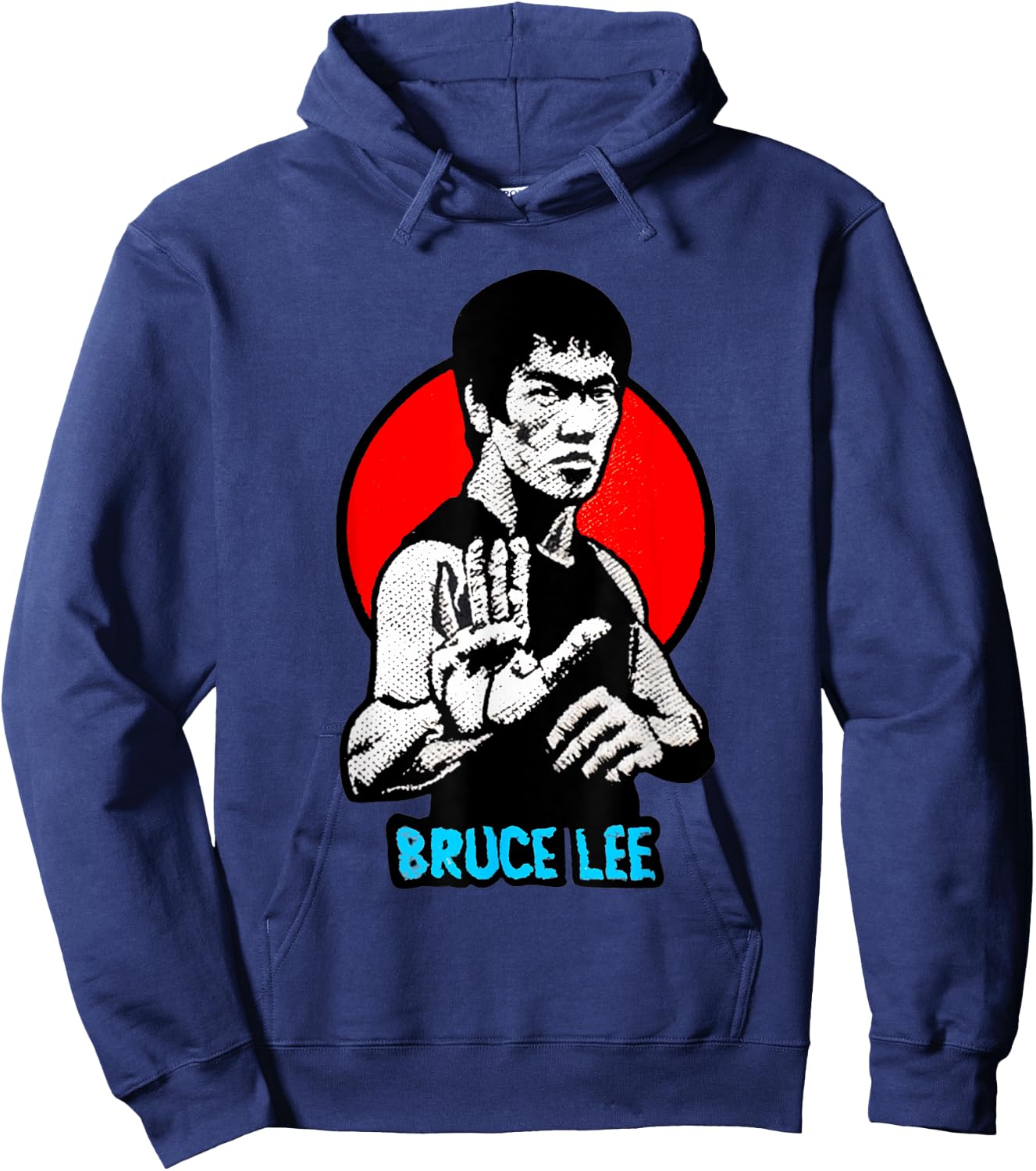 Bruce Lee's Kung Fu Jeet Kune Do King of Kung Fu , -Adults, Black, Small, Short Sleeve Hoodie - Hoodie | Navy