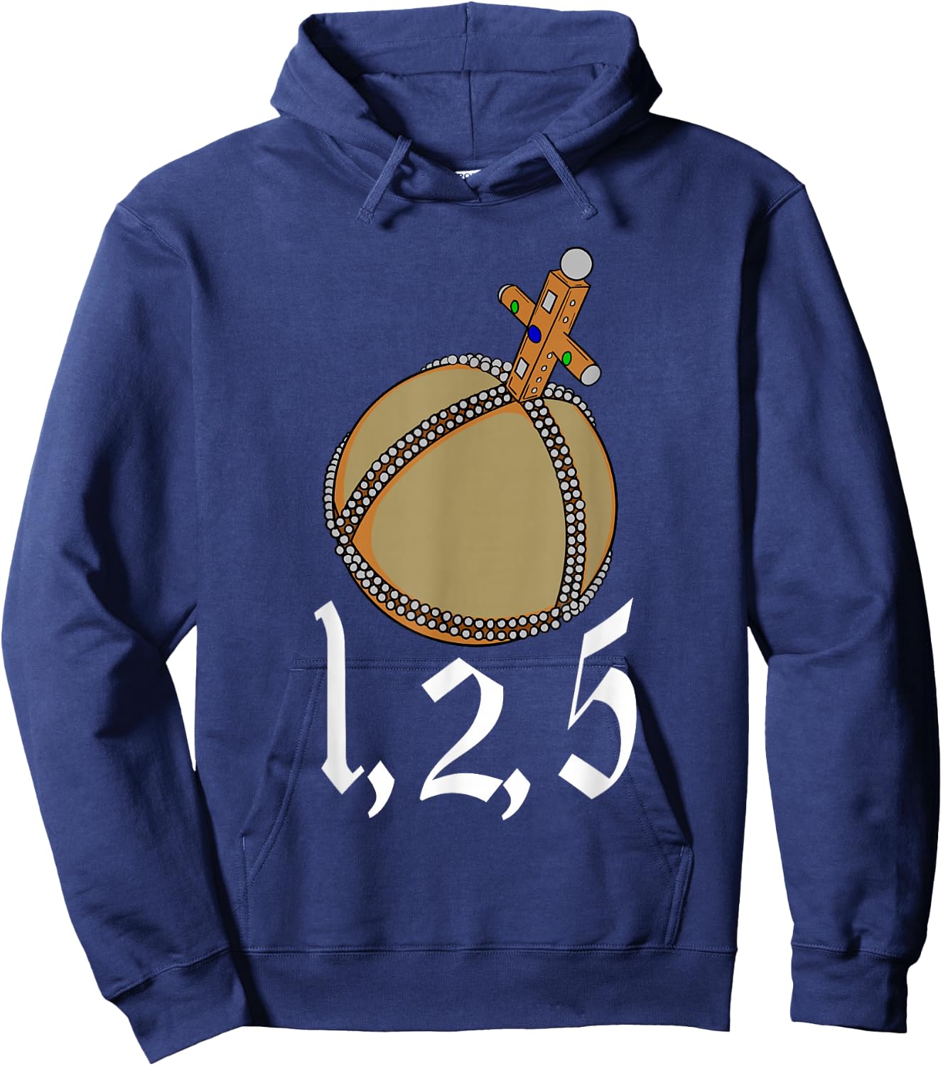 Meta Cortex The Holy Hand Grenade of Antioch - 1,2,5 Quote -Adults Black Cotton 60% Polyester 40% Short Sleeve Classic Fit Collarless Modern Hoodie - Hoodie | Navy