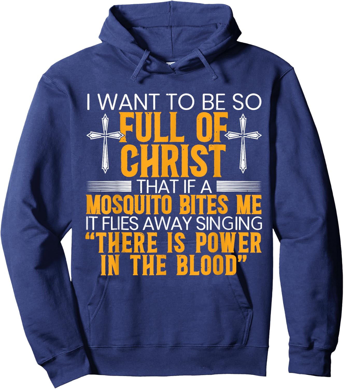 I Want To Be So Full Of Christ That If A Mosquito Bites Me Hoodie - Hoodie | Navy