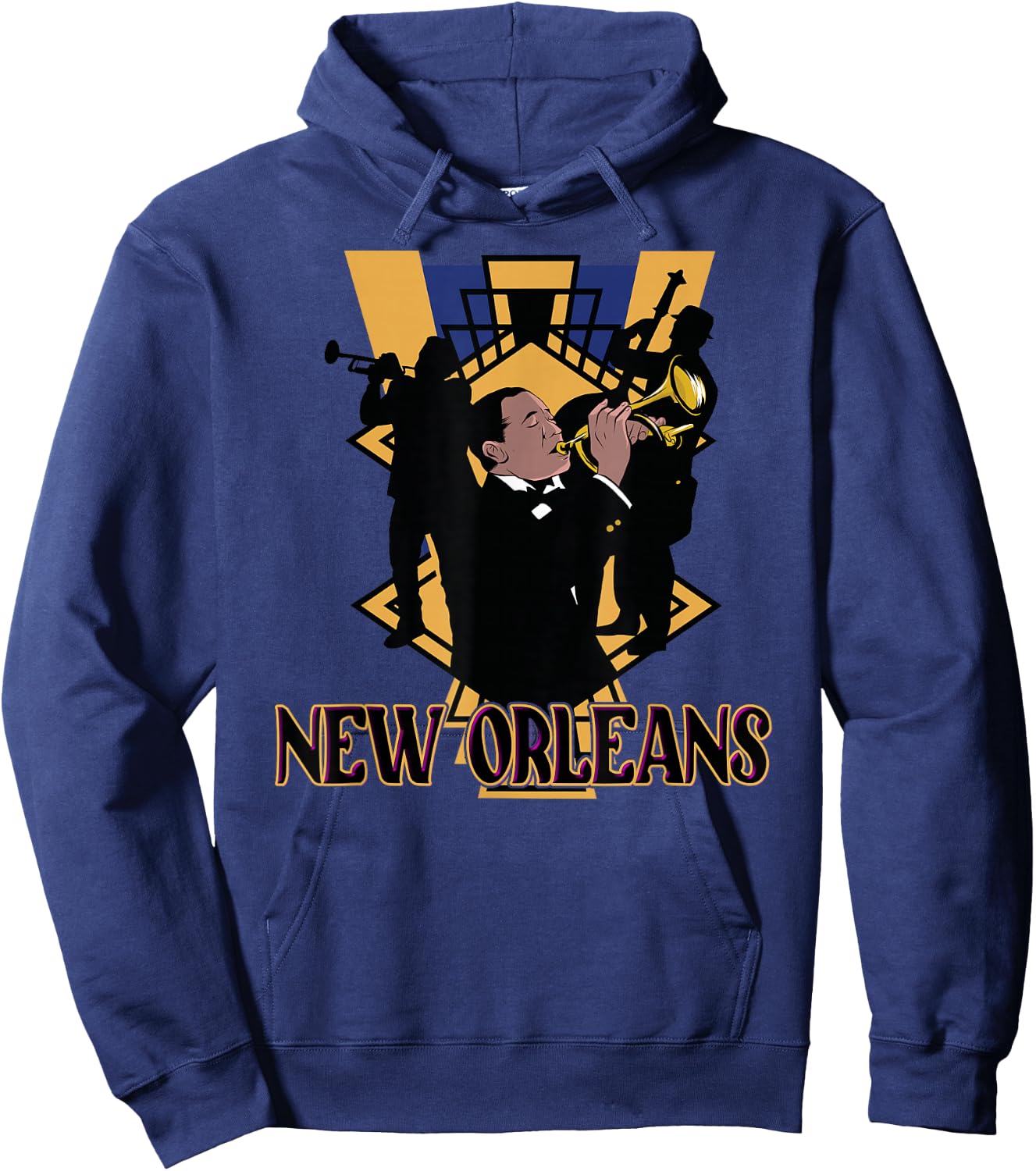 Jazz Music New Orleans Louisiana Jazz Festival Souvenir Hoodie - Hoodie | Navy