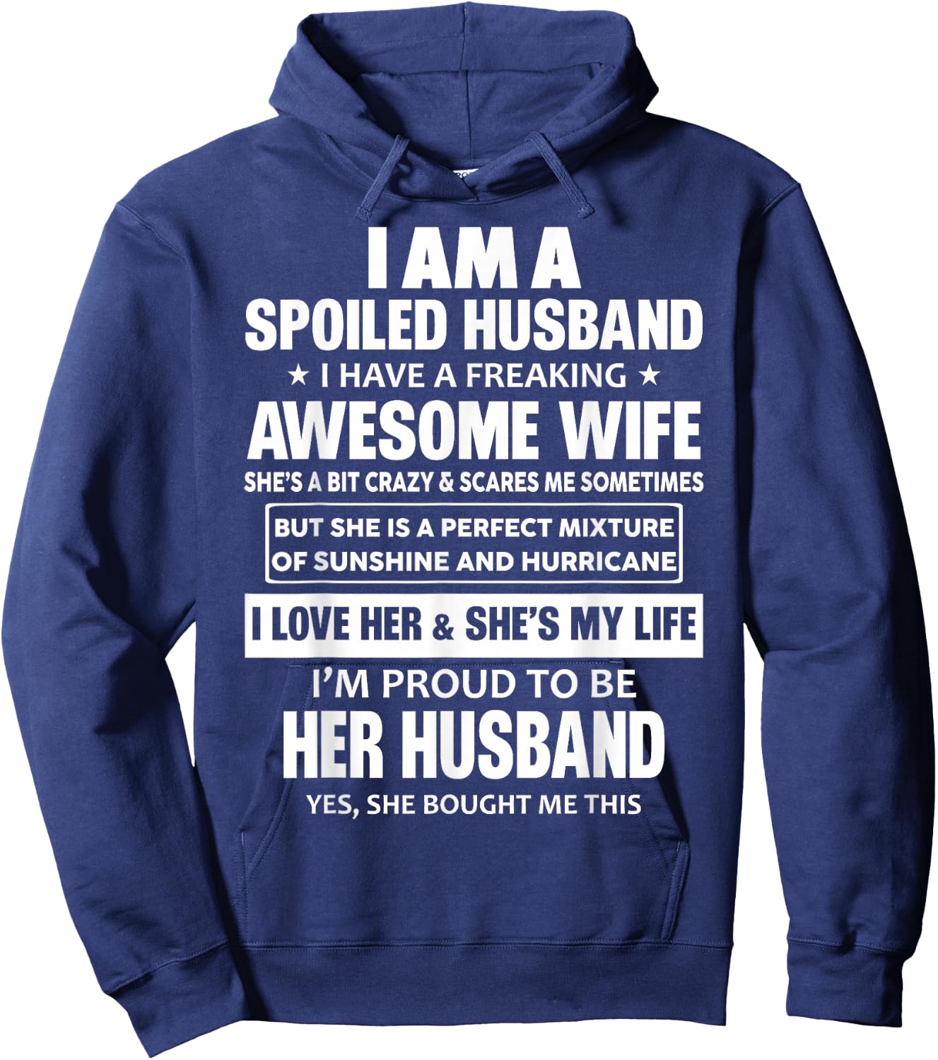I Am A Spoiled Husband I Have A Freaking Awesome Wife Hoodie - Hoodie | Navy